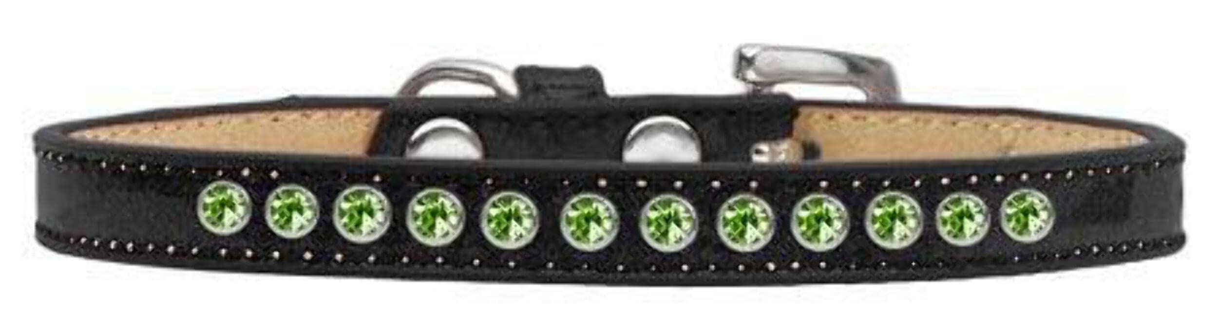 Dog, Puppy and Pet Ice Cream Collar, Lime Green Crystal Rimsets Silver 14