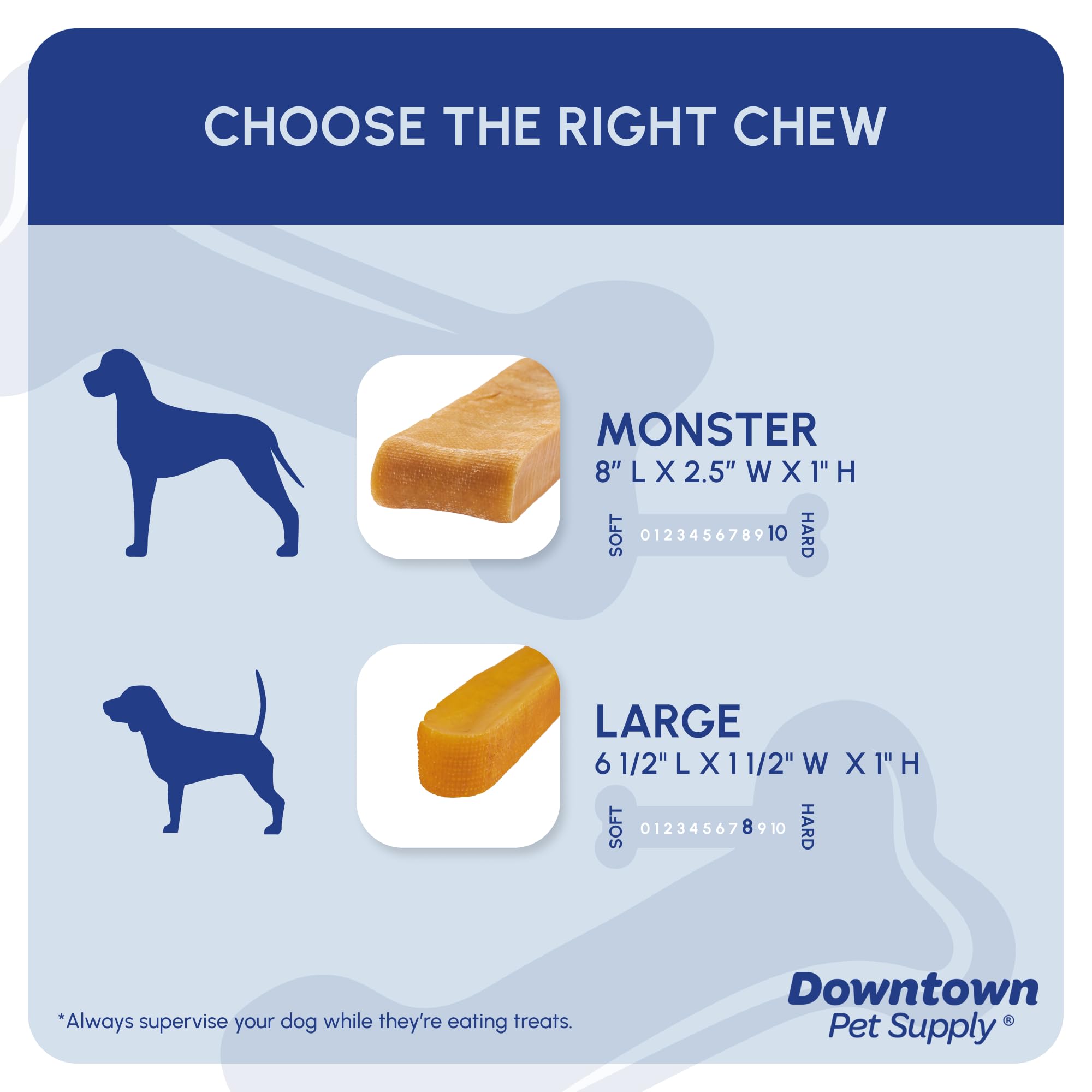 Downtown Pet Supply Yak Cheese Himalayan Dog Chews - Large Yak Chews Rich in Nutrients for Medium to Large Dogs - Long Lasting,