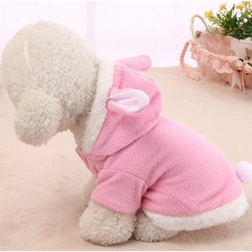 Nacoco Dog Rabbit Costume Pet Puppy Hoodies Clothes Coat Bunny Autumn Winter Halloween For Small Dog And Cat (M)