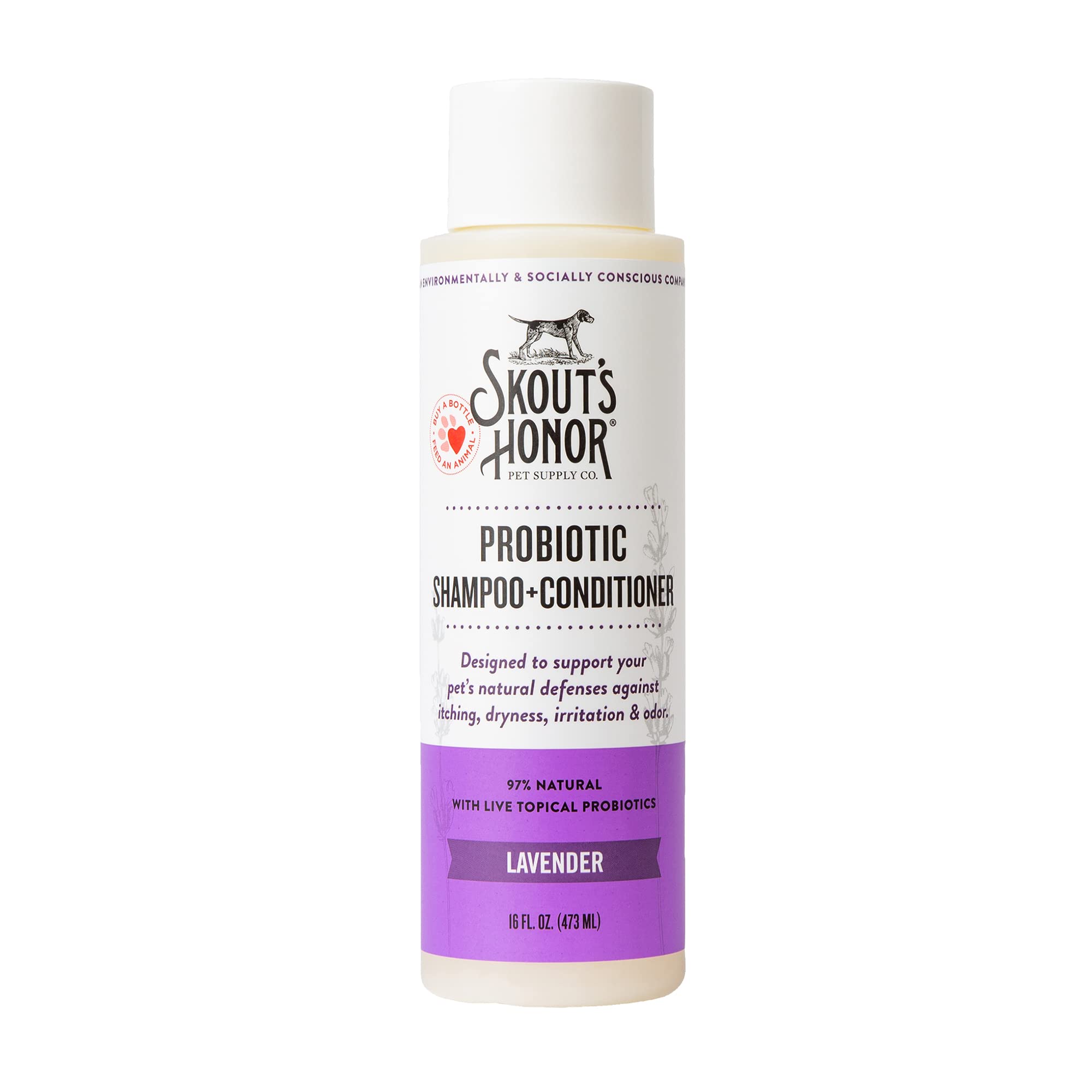 Skout's Honor Probiotic Pet Shampoo & Conditioner with Avocado Oil & Omega-3s, 97% Natural, Paraben & Sulfate-Free, Cruelty-Free