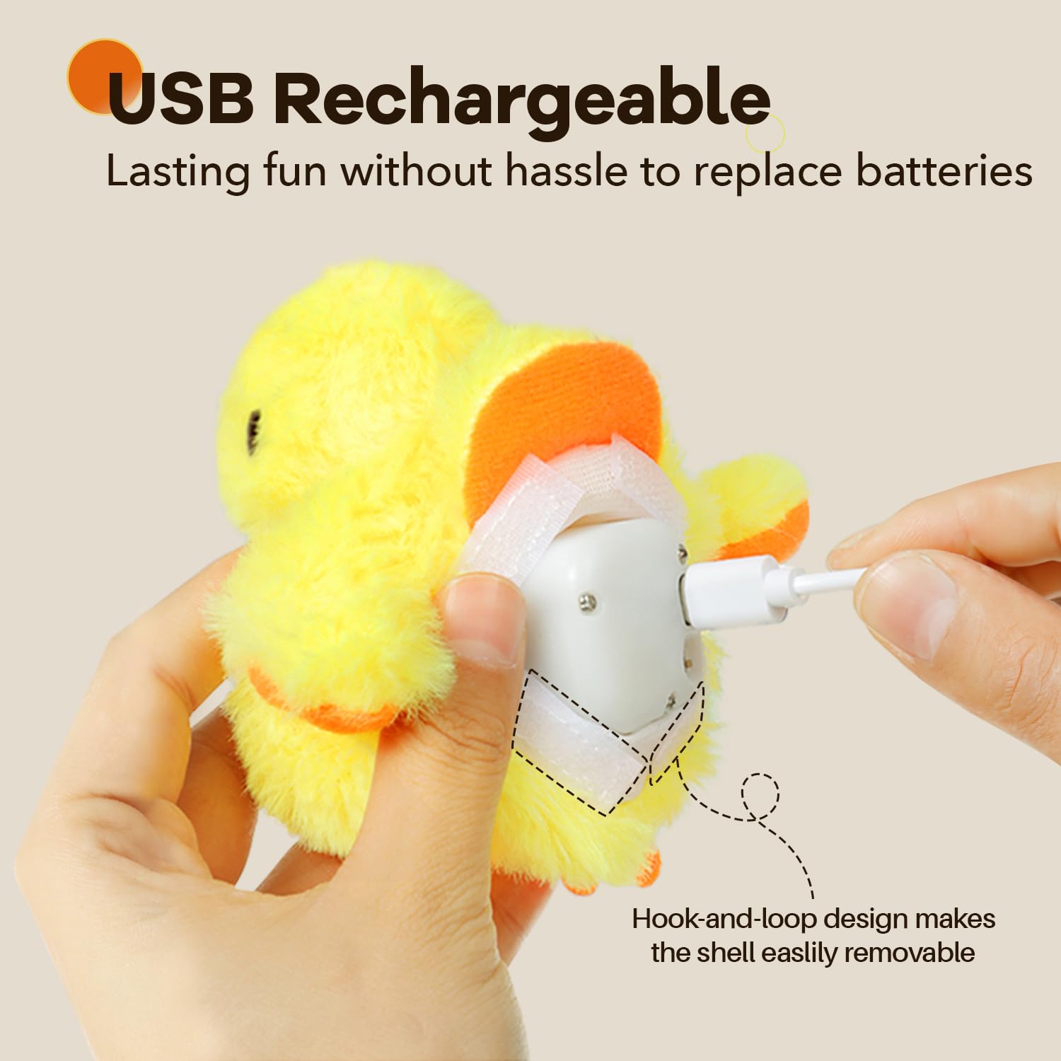 Potaroma Cat Toys Rechargeable Flapping Duck With Silvervine Catnip, Lifelike Quack Chirping, Touch Activated Kitten Kicker Plus