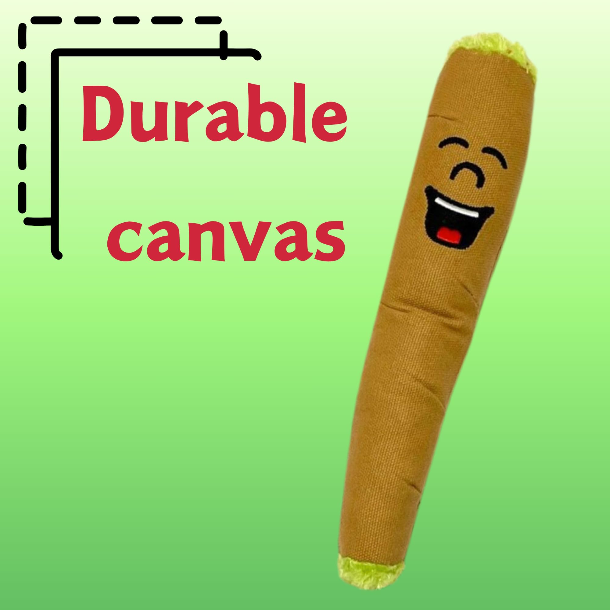 My Name Is B, Cute Stuffed Parody Blunt Dog Toy, Funny Squeaky Weed Toy, Cool Plush Novelty 420 Gift For Pets & Their Owners, Sized For Puppies & Small, Medium & Large Breeds, For Fetch & A Photo Prop