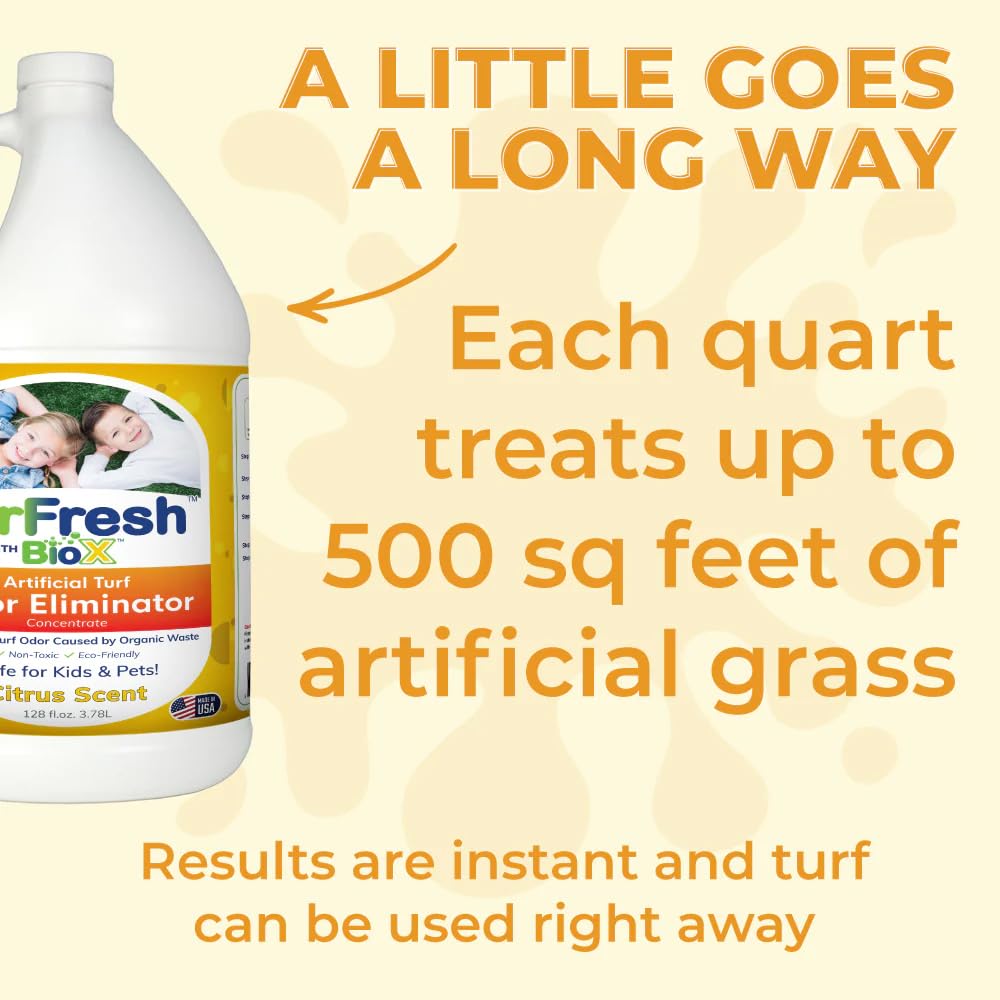 Turfresh With Biox Artificial Turf Odor Eliminator Concentrate 1 Gallon -Citrus