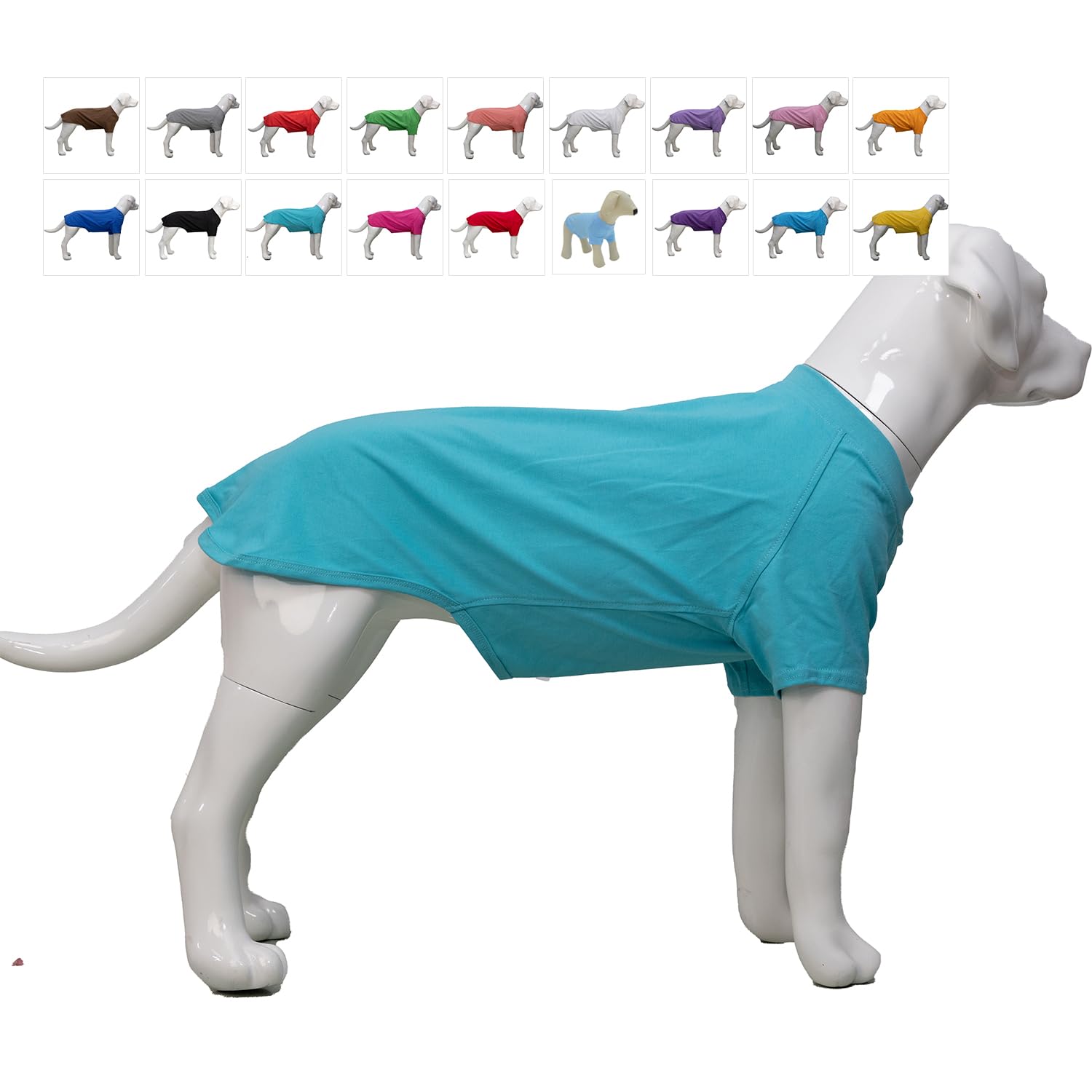 Lovelonglong Pet Clothing Dog Costumes Basic Blank T-Shirt Tee Shirts For Medium Dogs Turquoise Xxl