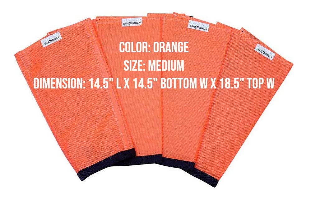 SHOOFLY Horse Leggins, Prevent Paintful Fly Bites, Reduces Stress & Stomping, Chemical-Free Plastic Mesh Material (Orange/Medium