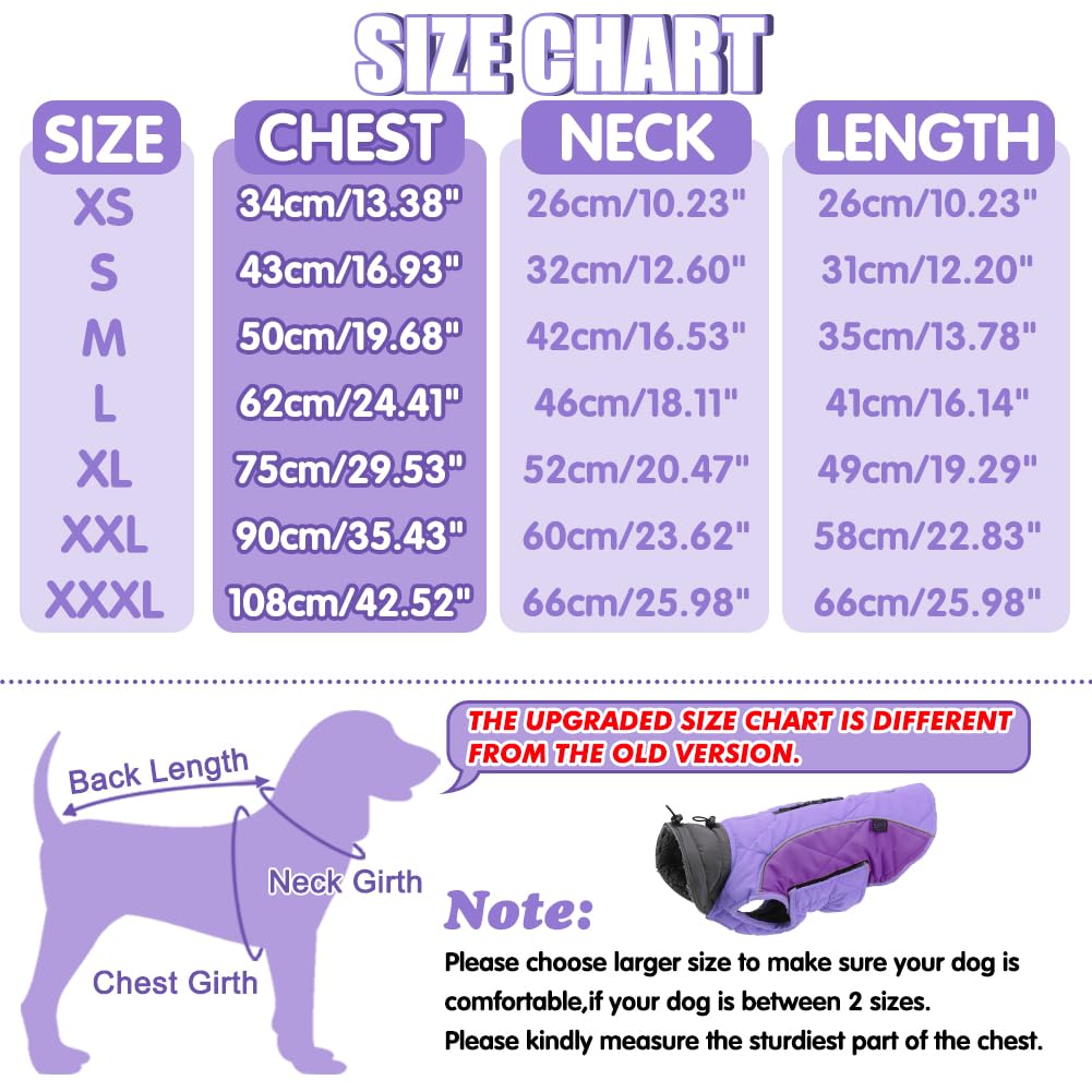 Emust Dog Winter Coats, Windproof Dog Jackets For Cold Weather With Lofty Collar, Reflective Puppy Clothes For Small Dog Clothes