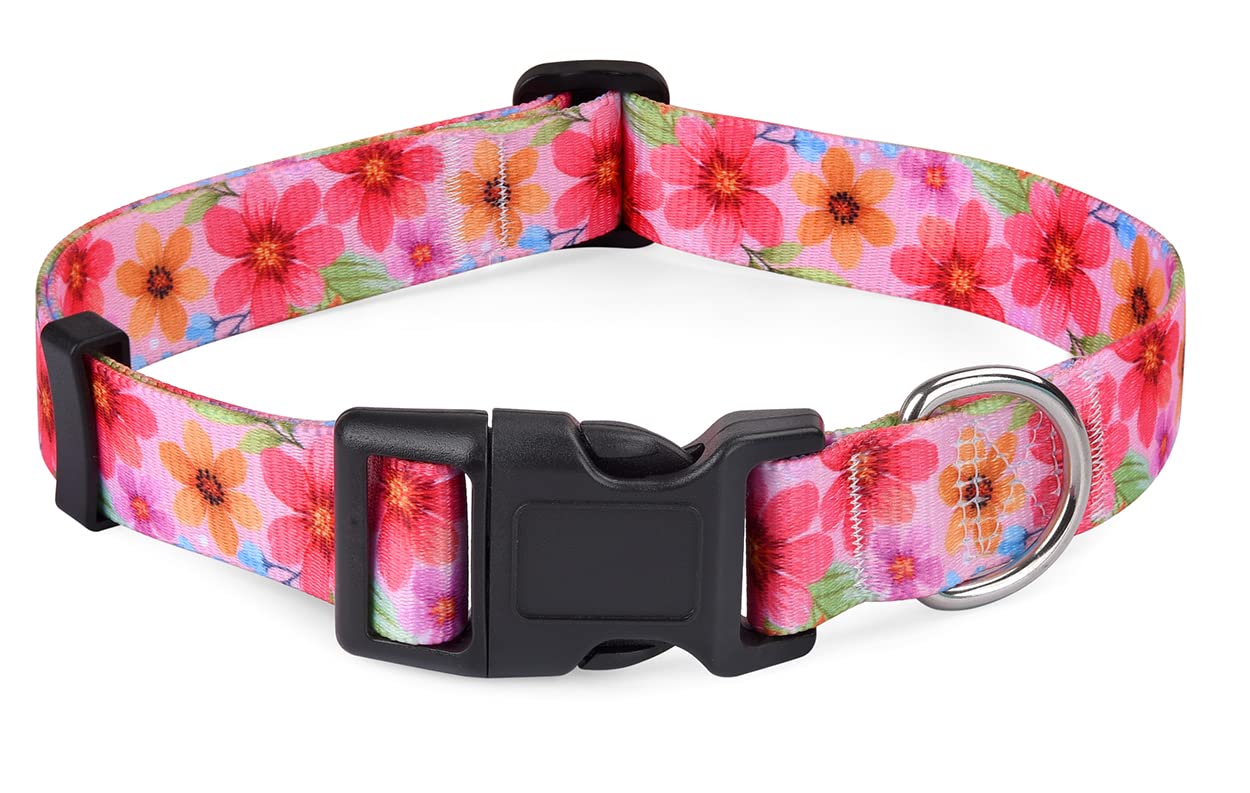 Hqyddmi Dog Collar For Medium Dogs, Soft Comfy Pet Collar For Small Medium Large Dogs, Floral Pattern For Boy Girl Puppy Dogs(Fl