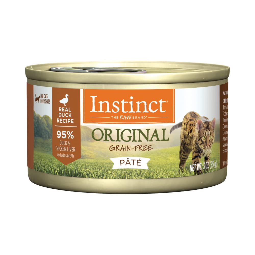 Instinct Original Grain Free Real Duck Recipe Natural Wet Canned Cat Food, 3 oz. Cans (Case of 24)