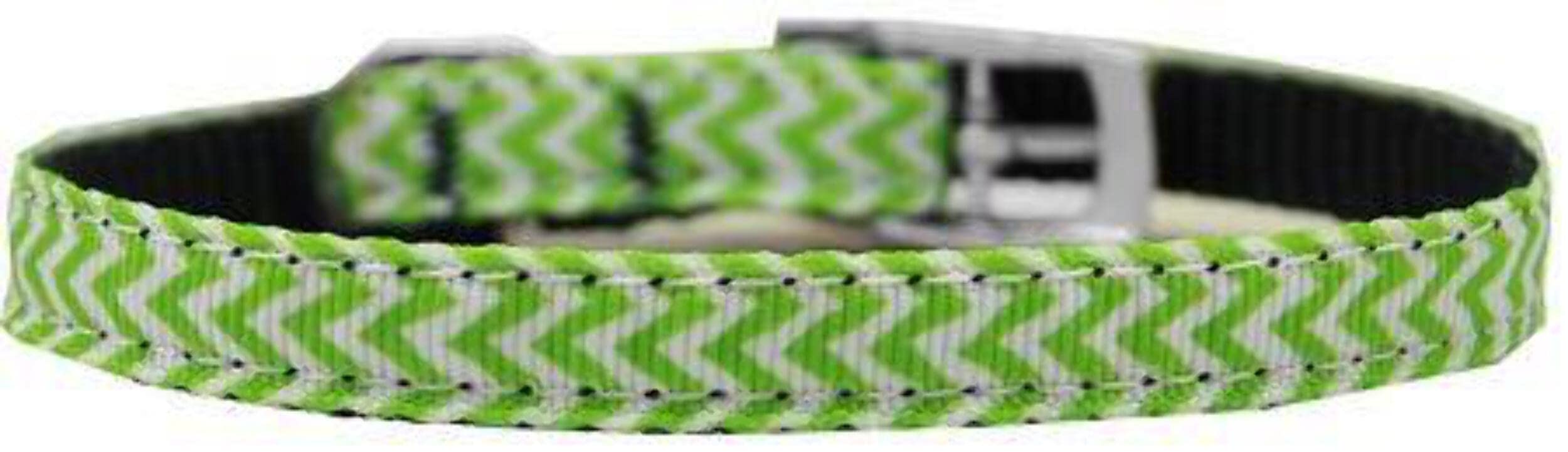 Mirage Pet Products Chevrons Nylon Dog Collar with Classic Buckle, Size 10, Black