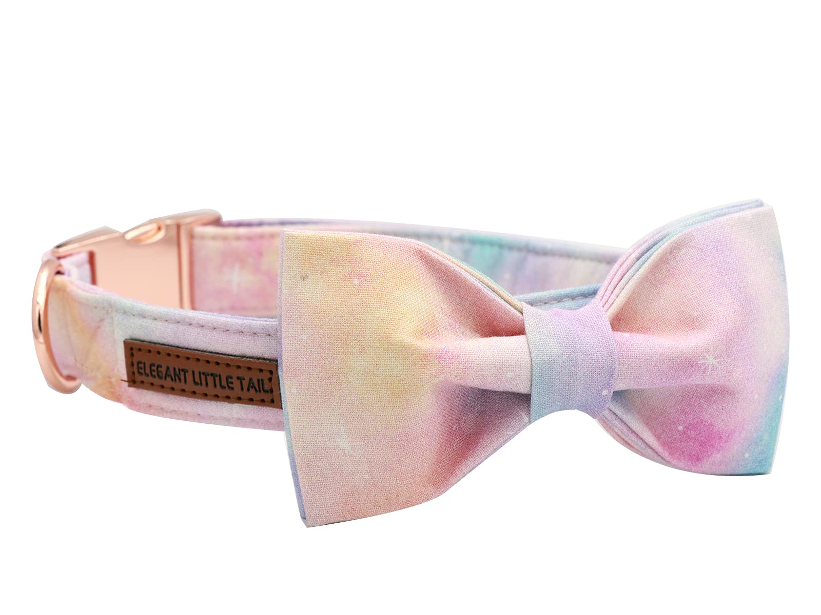 Elegant Little Tail Colorful Dog Collar, Comfortable Dog Collar With Bow Adjustable Soft Bow Tie Dog Collars For X-Small Dogs An