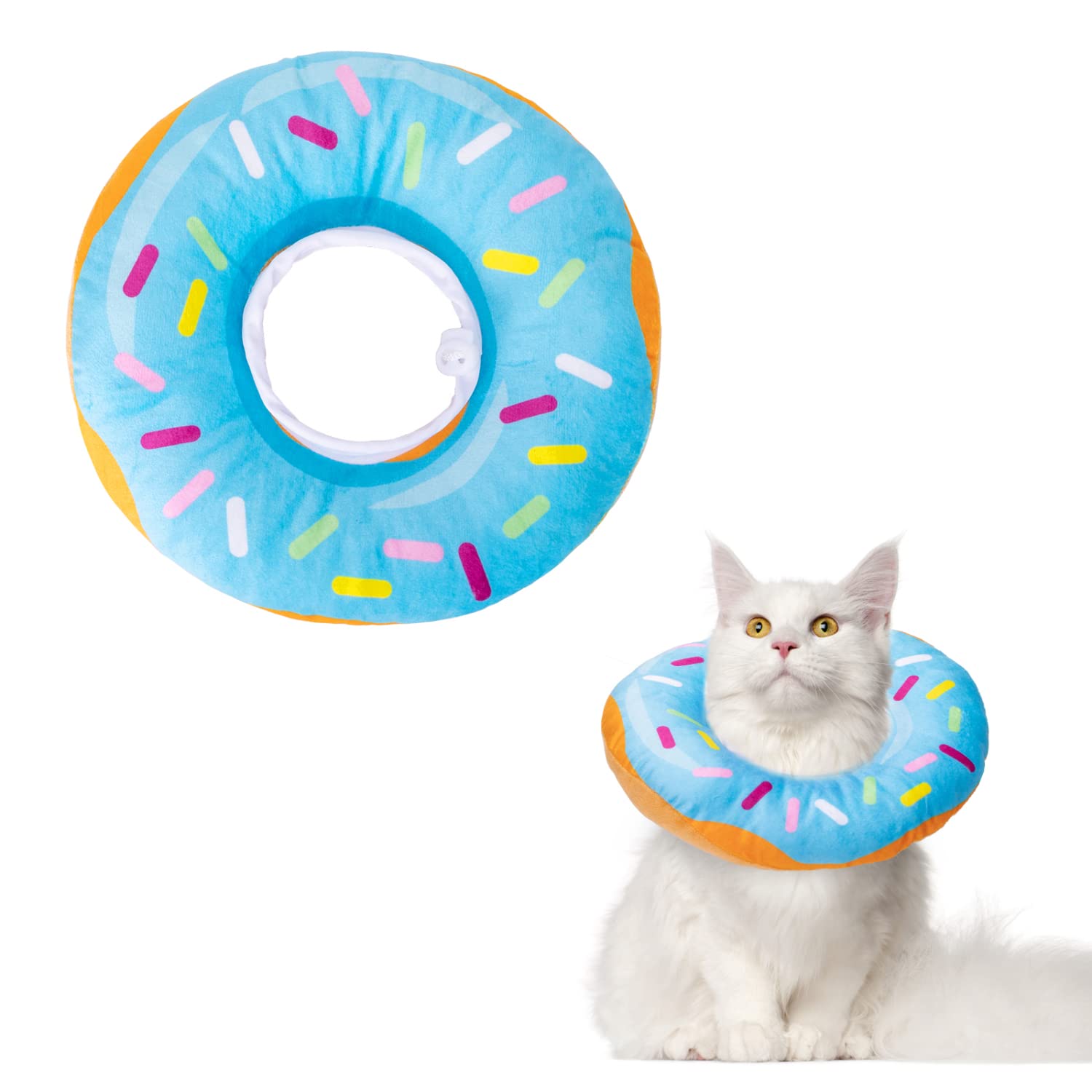 Cat Cone Collar Soft, Nobleza Adjustable Cute Donut Pet Recovery Collar for Wound Healing, Comfy Alternative Elizabethan Collar