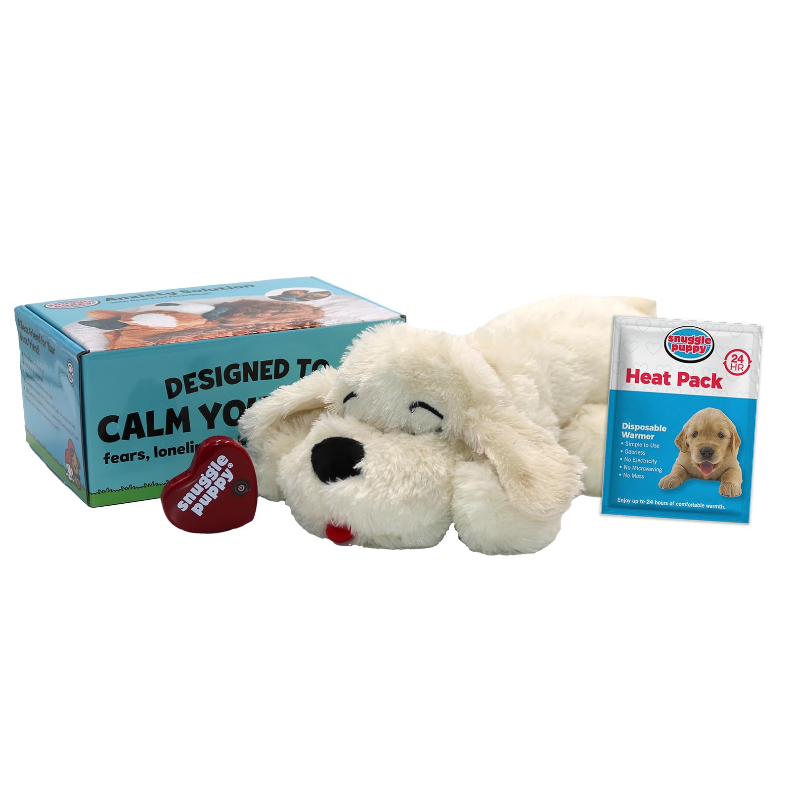 Original Snuggle Puppy Heartbeat Stuffed Dog Toys. Dog Plush For Anxiety Relief, Calming Aid, And Puppy Toy For Behavioral Training