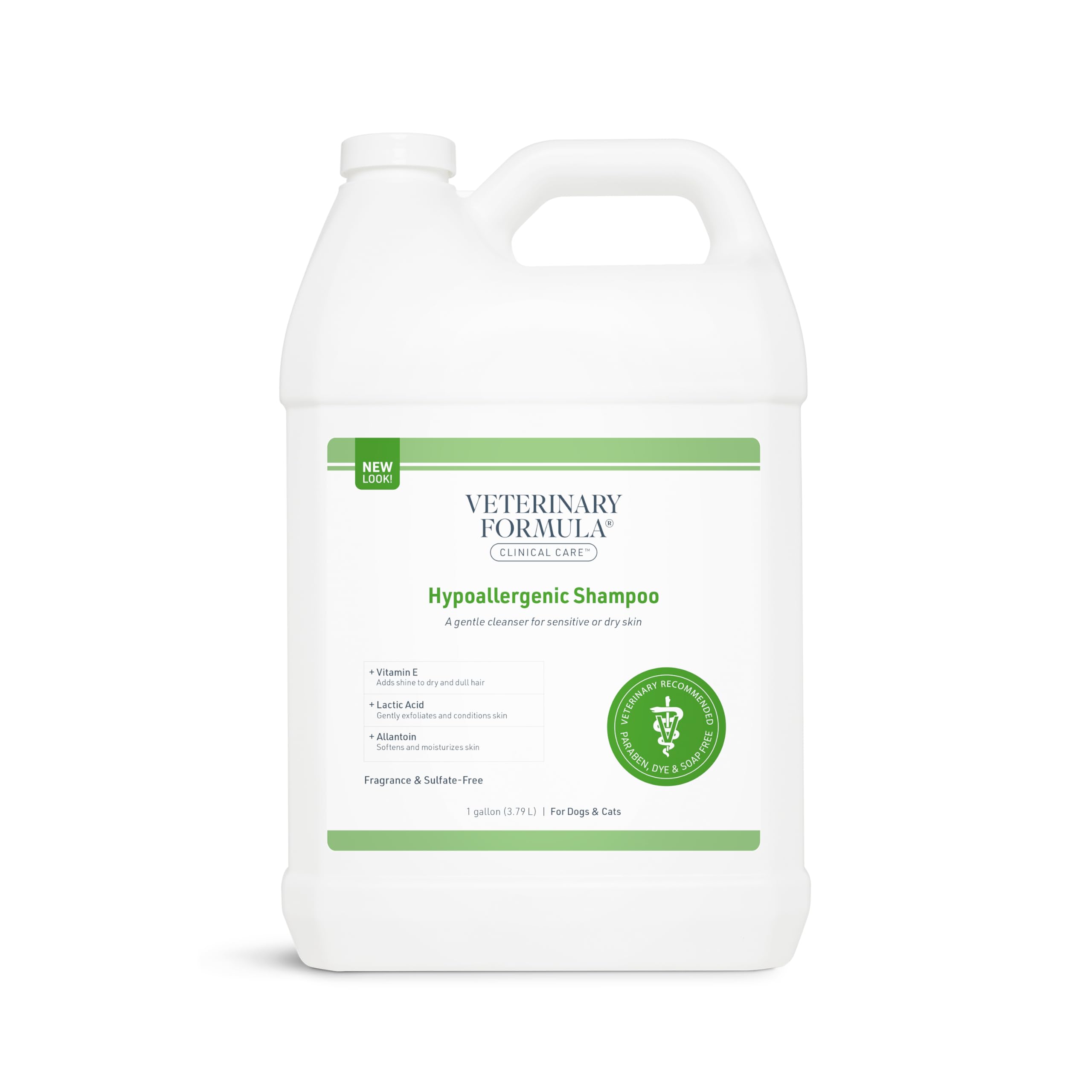 Veterinary Formula Clinical Care Hypoallergenic Shampoo For Dogs And Cats, 128 Oz - No Harsh Ingredients - Fragrance-Free Pet Sh