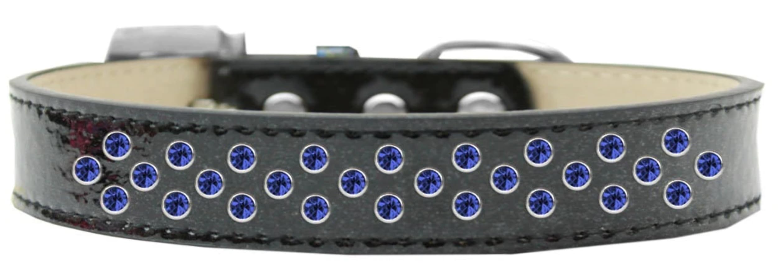Dog, Puppy & Pet Ice Cream Collar, Blue Crystal Rimsets Sprinkles Silver 16