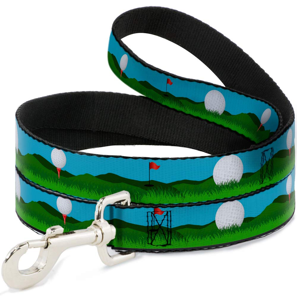 Dog Leash Golf Course Balls Holes Blues Greens 6 Feet Long 1.5 Inch Wide