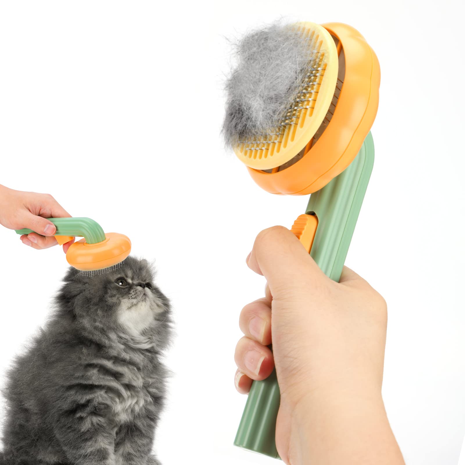 Quuren Self Cleaning Slicker Brush Dog Brush And Cat Brush Cat Hair Brush With Curved Needle Comb Remove Loose Undercoat And She