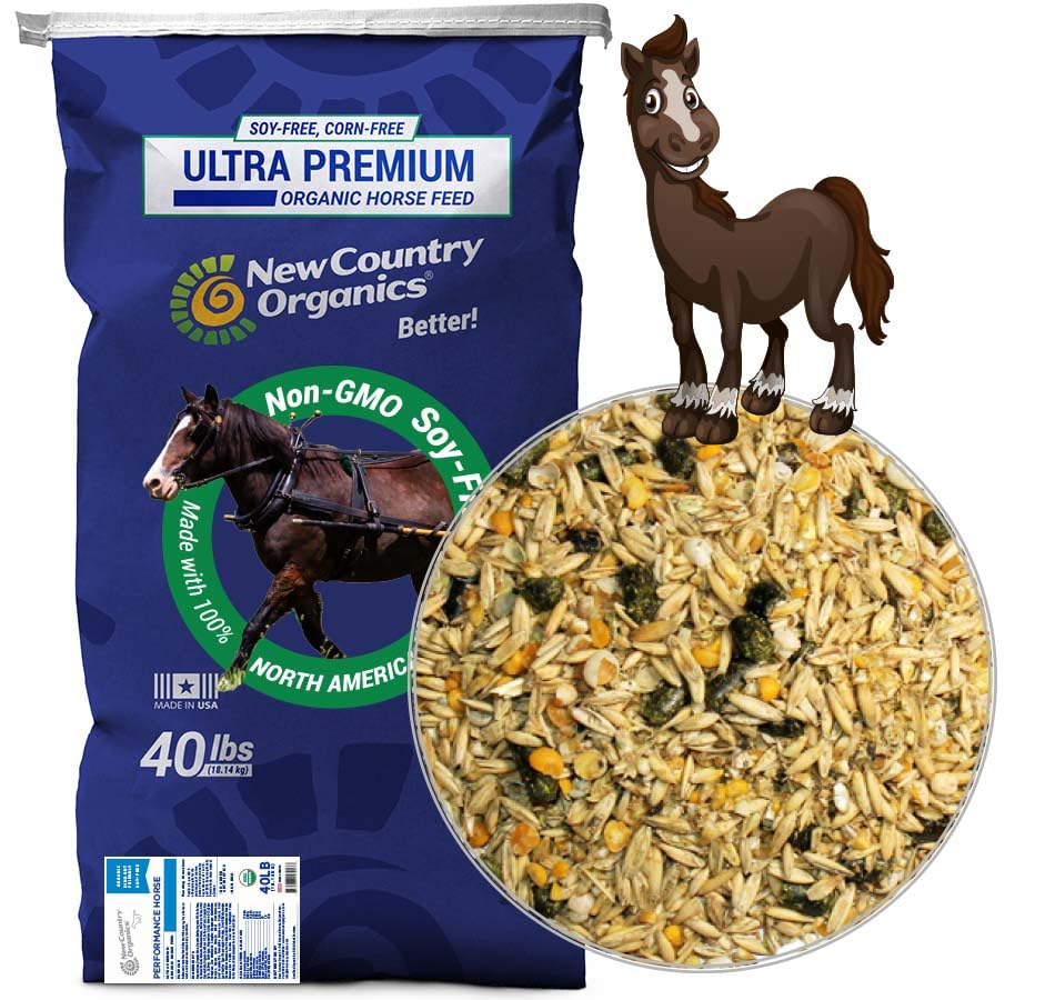 New Country Organics | Performance Horse Feed for Horses in Light to Moderate Work | Corn-Free and Soy-Free | 12% Protein | Cert