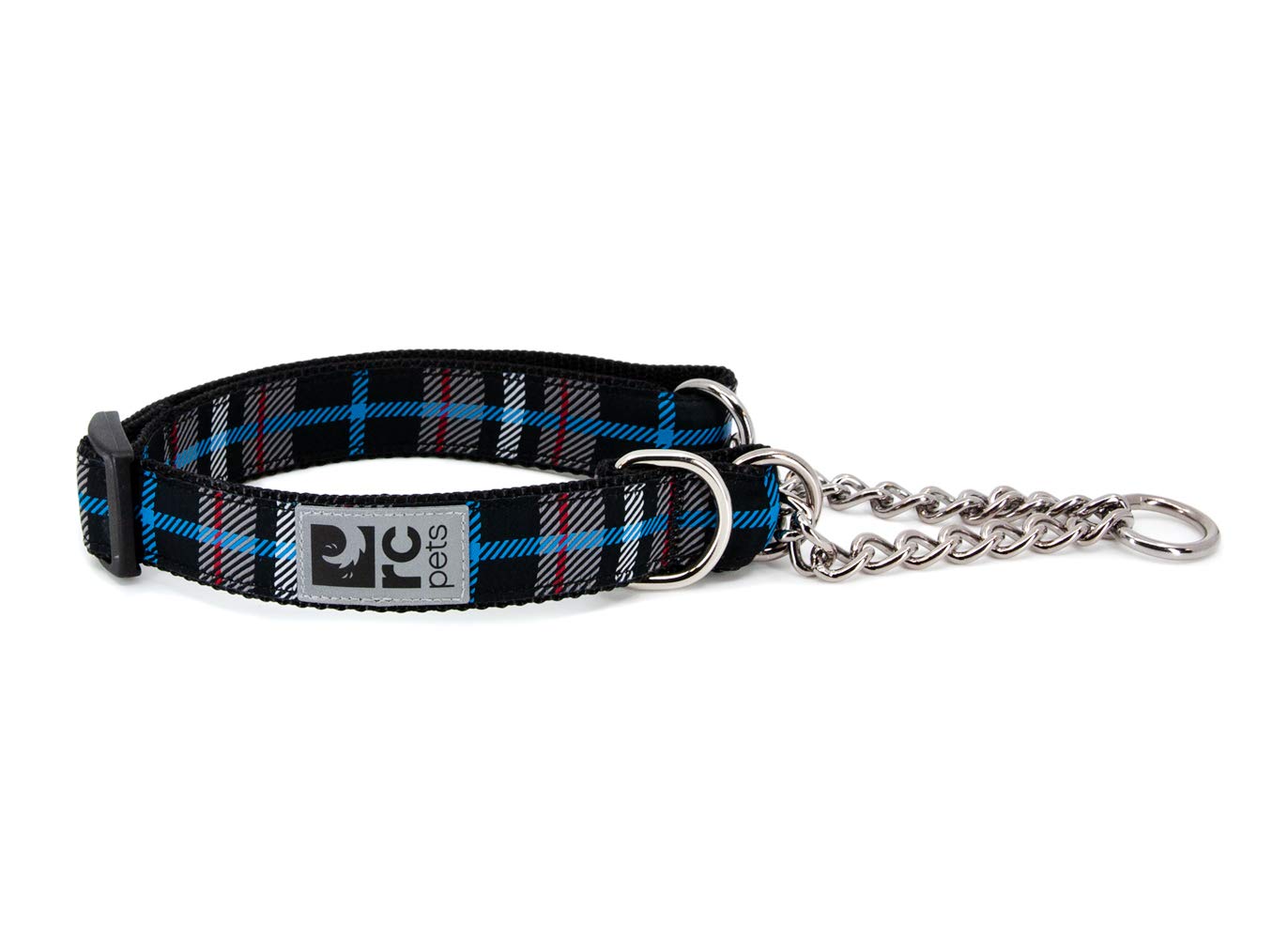 Rc Pets 1' Martingale Training Collar, Large, Black Twill Plaid