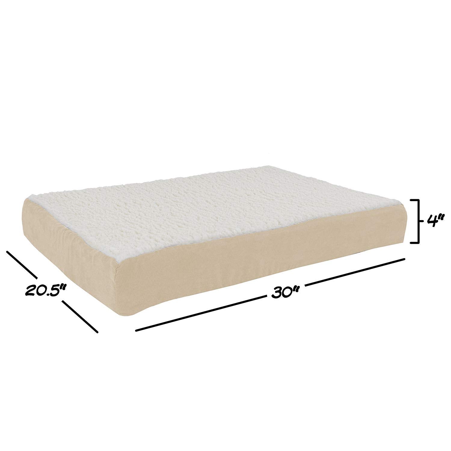 PETMAKER Orthopedic Dog Bed - 2-Layer Memory Foam Crate Mat with Machine Washable Sherpa Cover - 30x20.5 Pet Bed for Medium Dogs