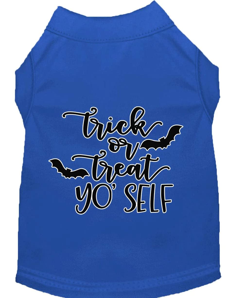 Halloween Pet Dog & Cat Shirt Screen Printed, "Trick Or Treat Yo' Self" Emerald Green XS (0-3 lbs.)