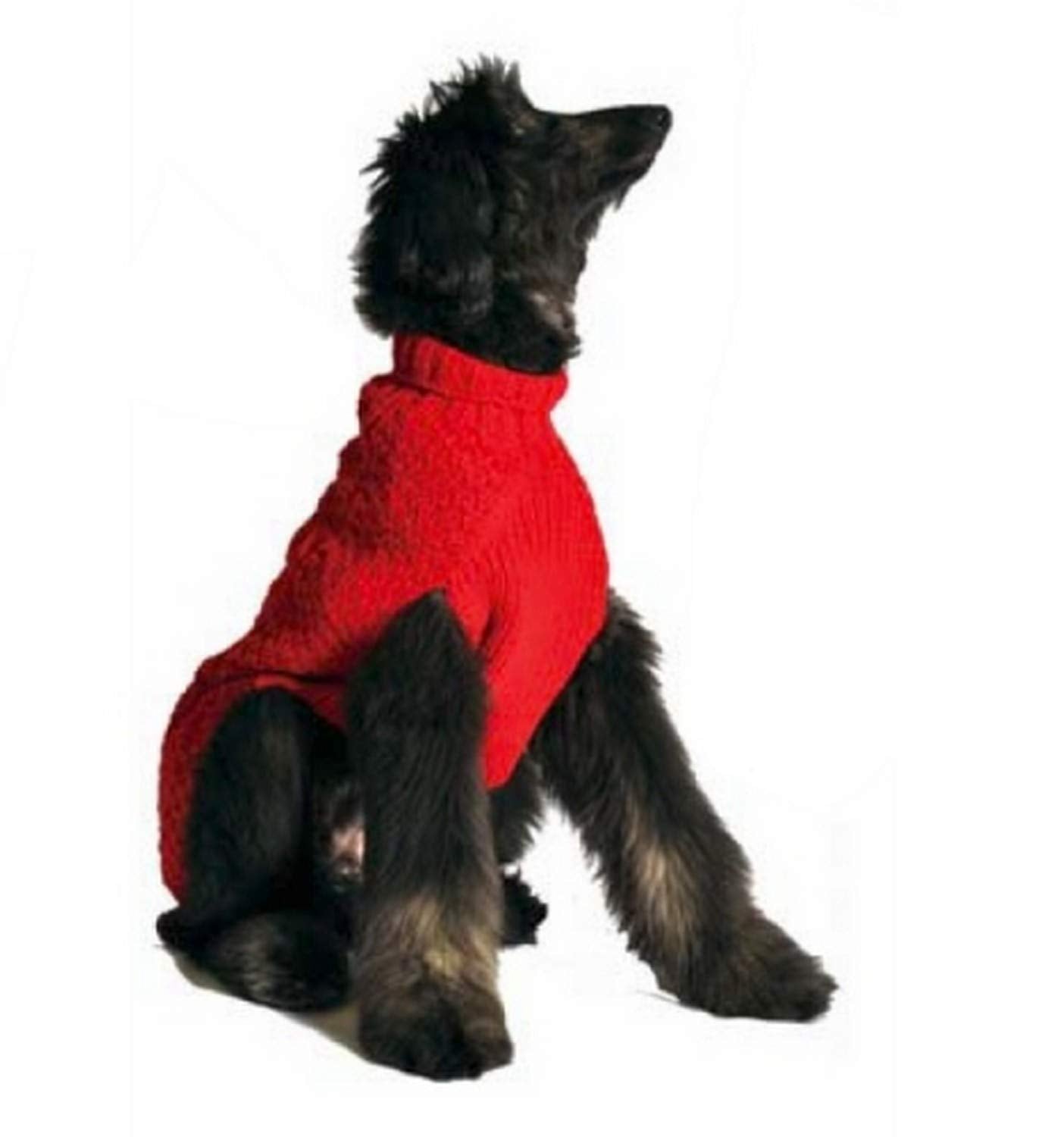 Chilly Dog Red Cable Dog Sweater, Xx-Large