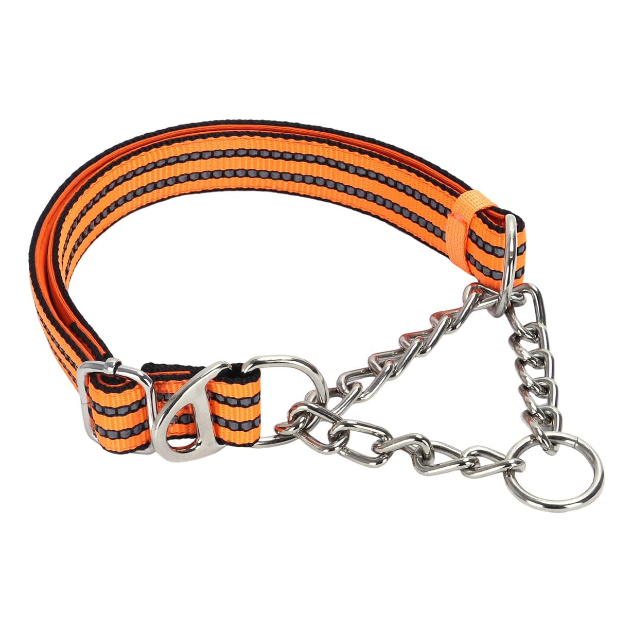 Martingale Collar For Large Dogs, Male Reflective Nylon Dog Chain Collar Escape Proof Heavy Duty Dog Collar With Stainless Steel