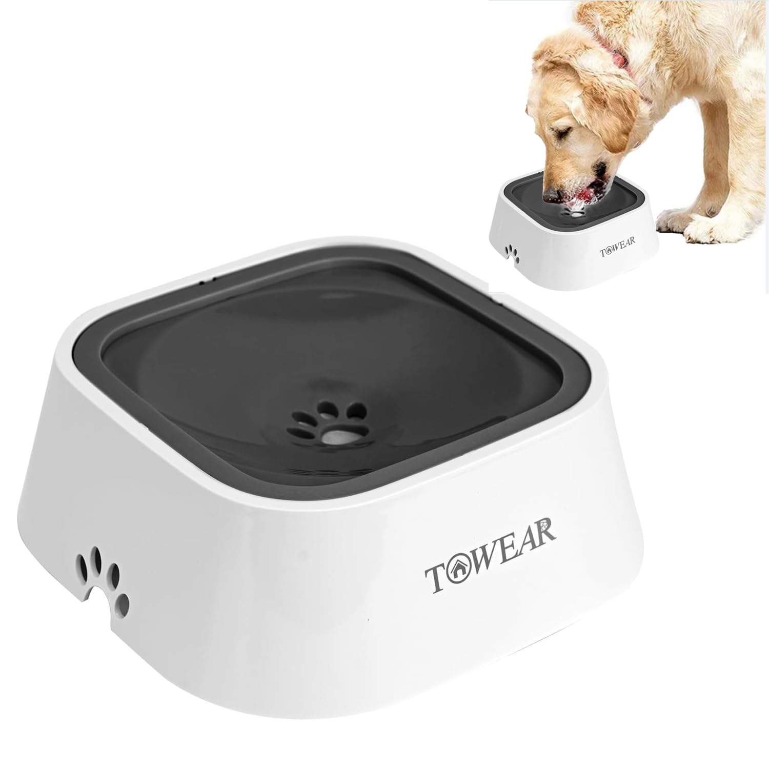 No Splash Dog Water Bowl With Floating Disk For Dog Cat Puppy Kitten,1.5L