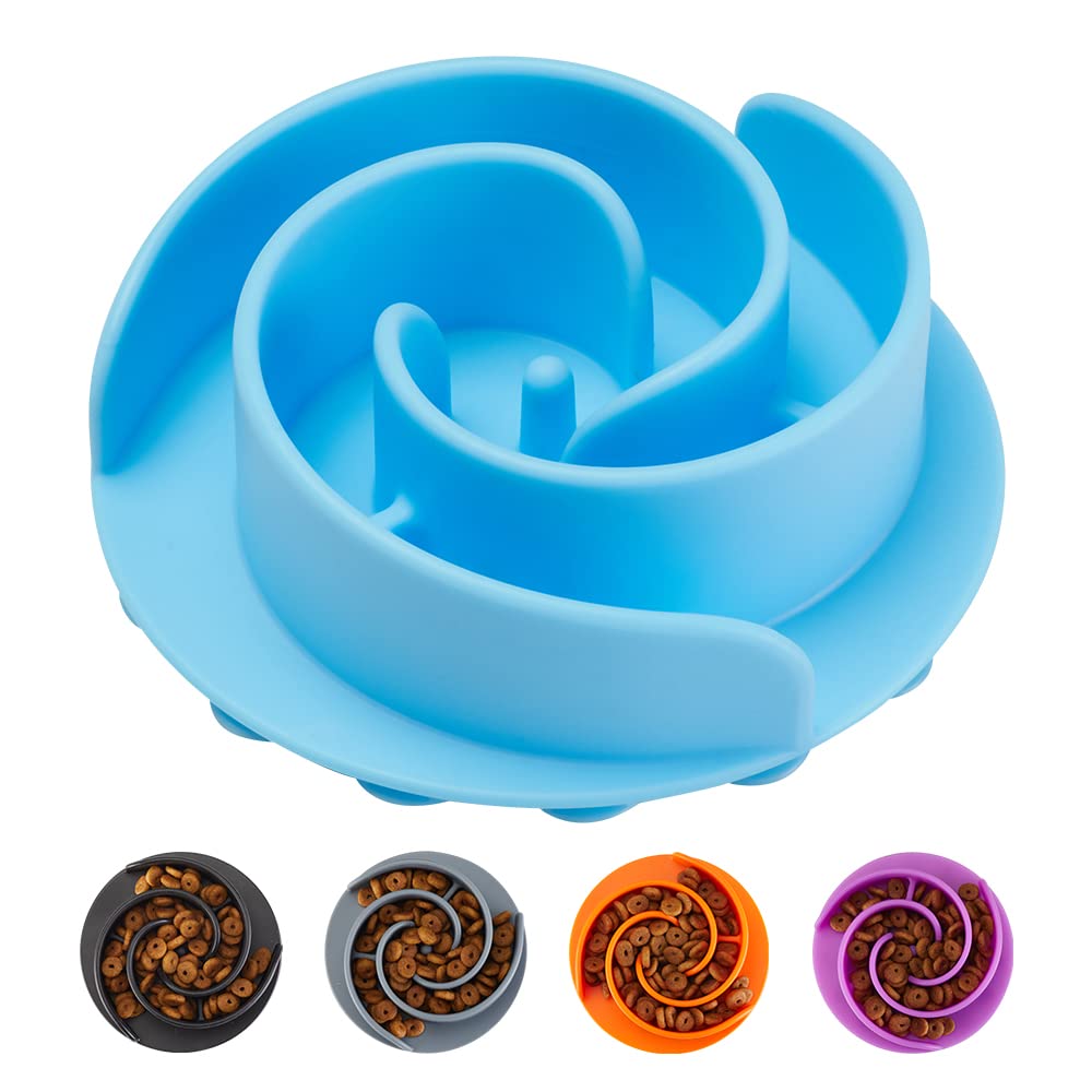 Slow Feeder Dog Bowls Insert, Animire Soft Silicone Slow Eating Dog Food Bowl for Small, Medium and Large Dogs, Compatible with 