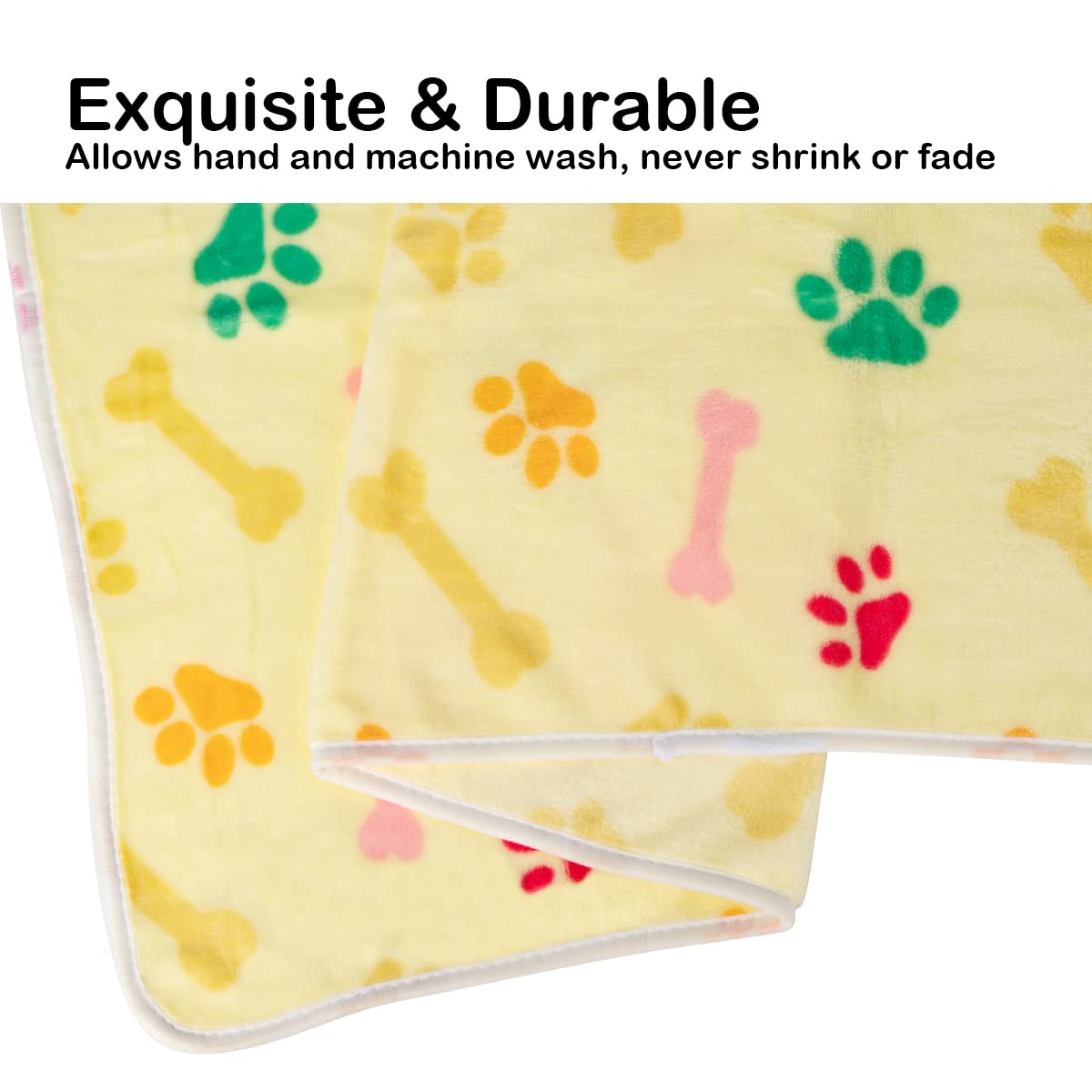Dono 1 Pack 3 Blankets For Dogs, Soft Fluffy Paw Print Pattern Fleece Pet Blanket Warm Sleep Mat Cute Print Design Puppy Kitten