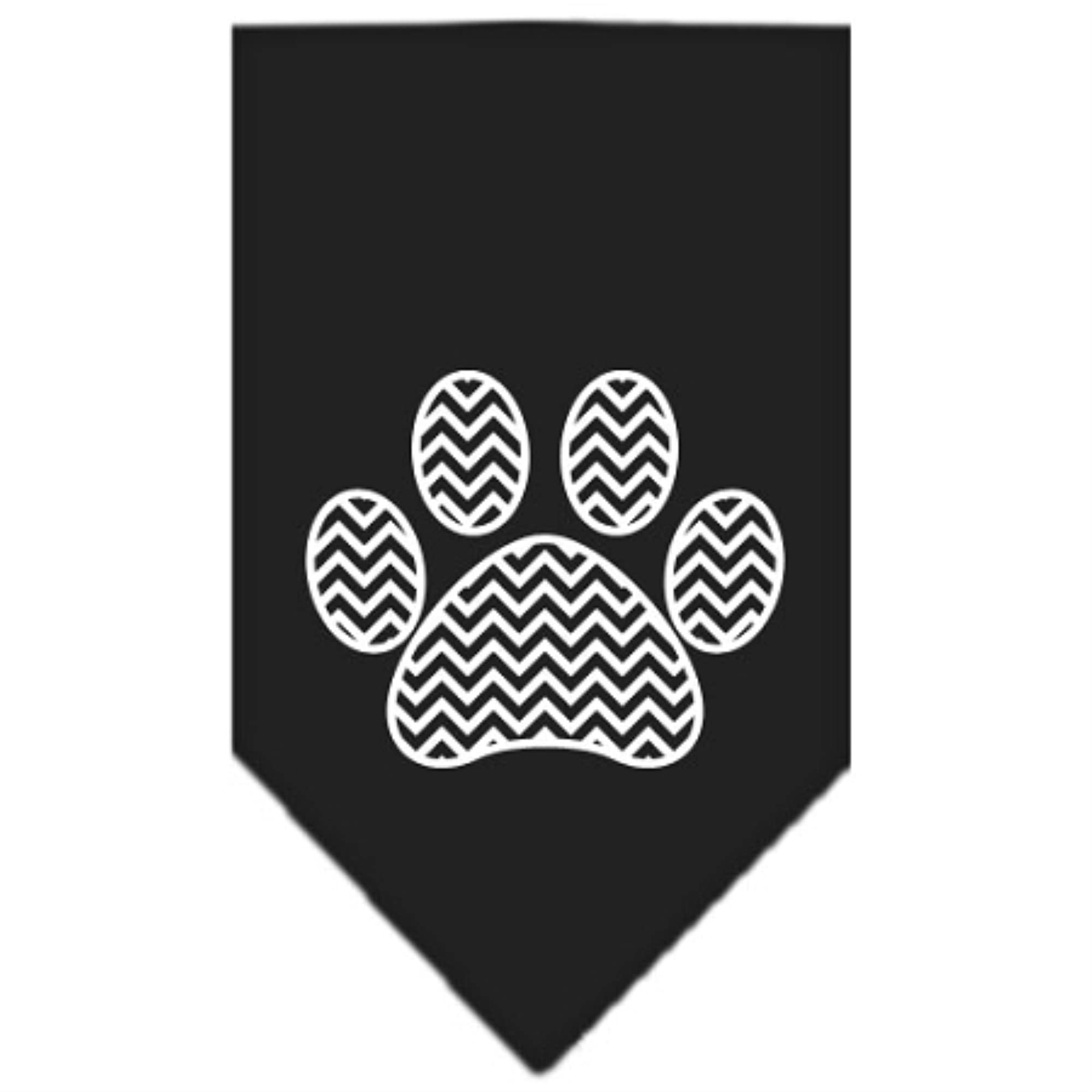 Mirage Pet Products Chevron Paw Screen Print Bandana, Black, Small