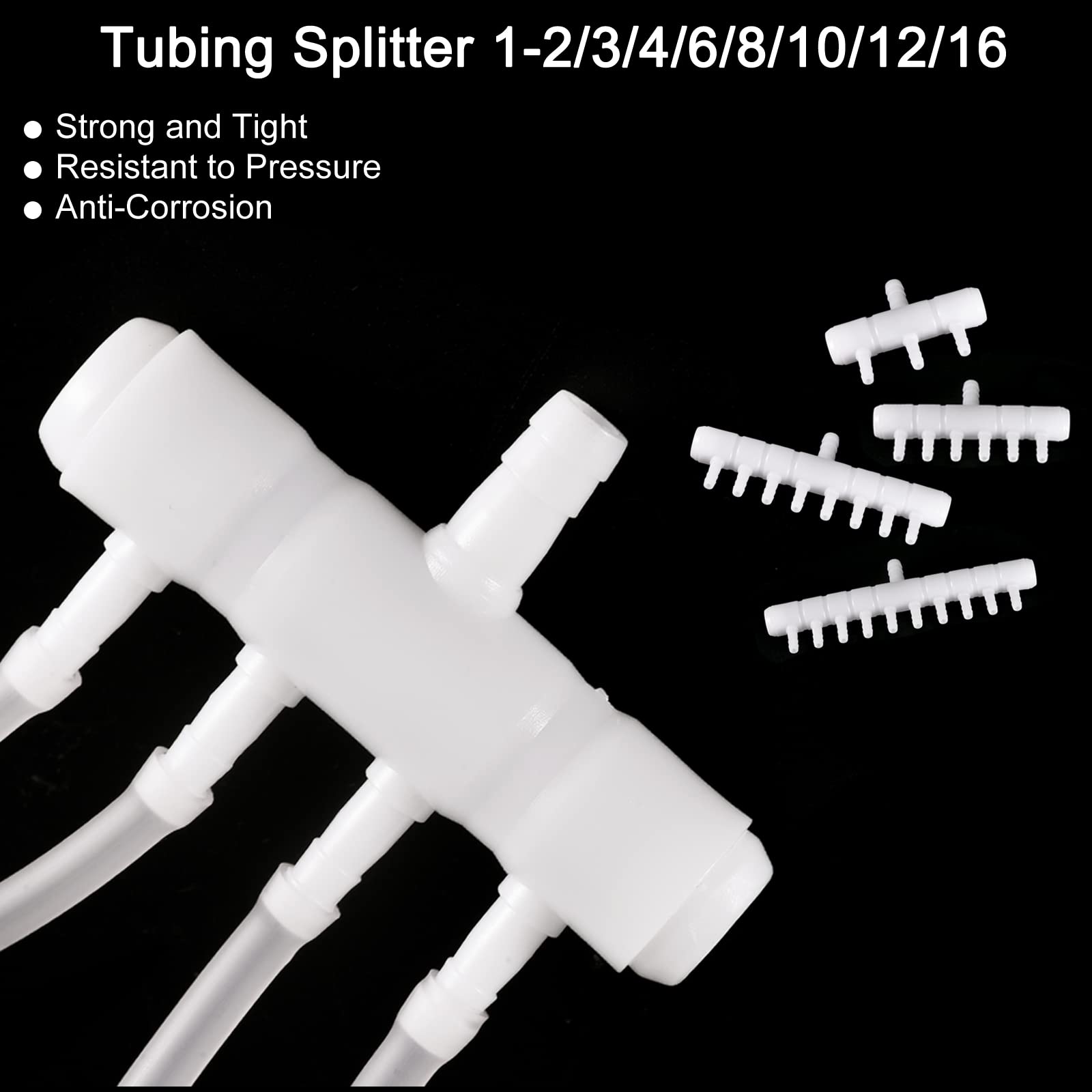 uxcell 2Pcs 8mm to 5.5mm 3 Ways Air Line Tubing Splitter Connector Fish Tank Oxygen Pipe Air Tubing Adapter for Aquarium, White