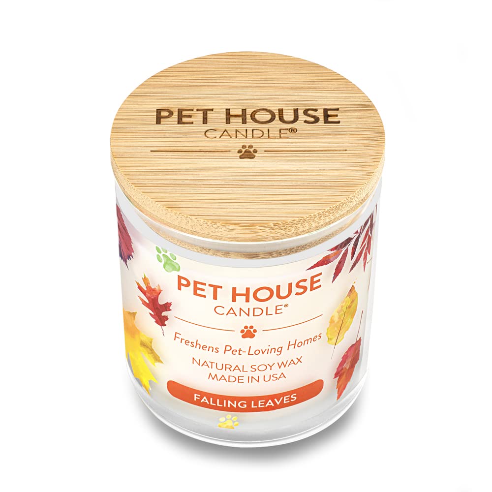 One Fur All Pet Friendly Candle, 9 OZ Plant-Based Scented Candle, Clean Burning, Long Lasting Air Freshener for Home, Falling Le