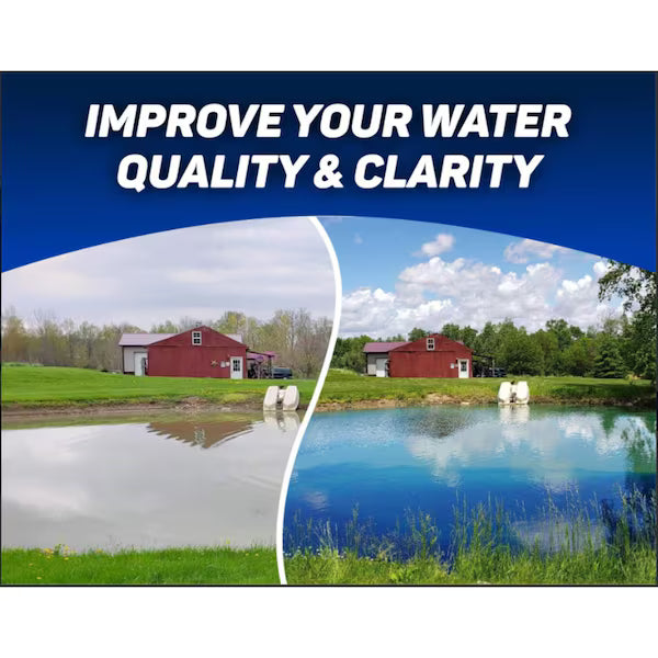 Crystal Blue Pond Colorant & Aquatic Feed Floating Fish Food Bundle for Koi & Catfish