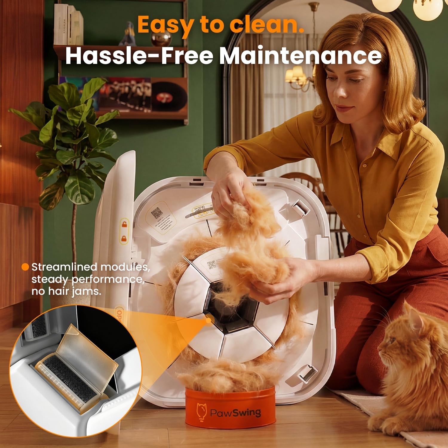 Cat Self Groomer Automatic Fur Collector Brush Grooming Box for Cats