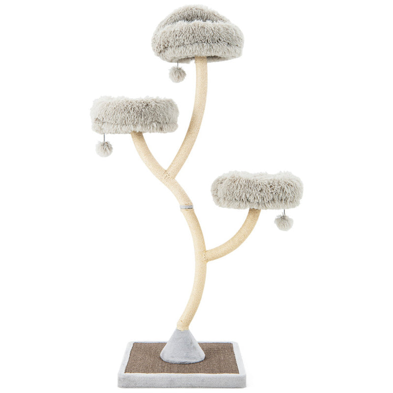 70 Tall Metal Cat Tree Tower with 3 Plush Perches & Sisal Scratching Posts