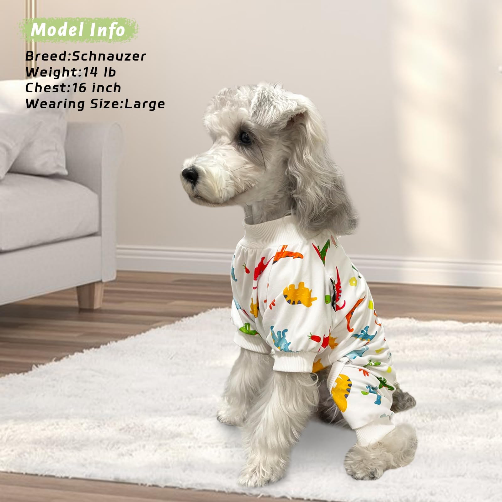 Xpudac 4 Pack Dog Pajamas Soft Strechy Summer Doggie Clothes For Small Medium Dogs Boy Girl Cat Apparel-L