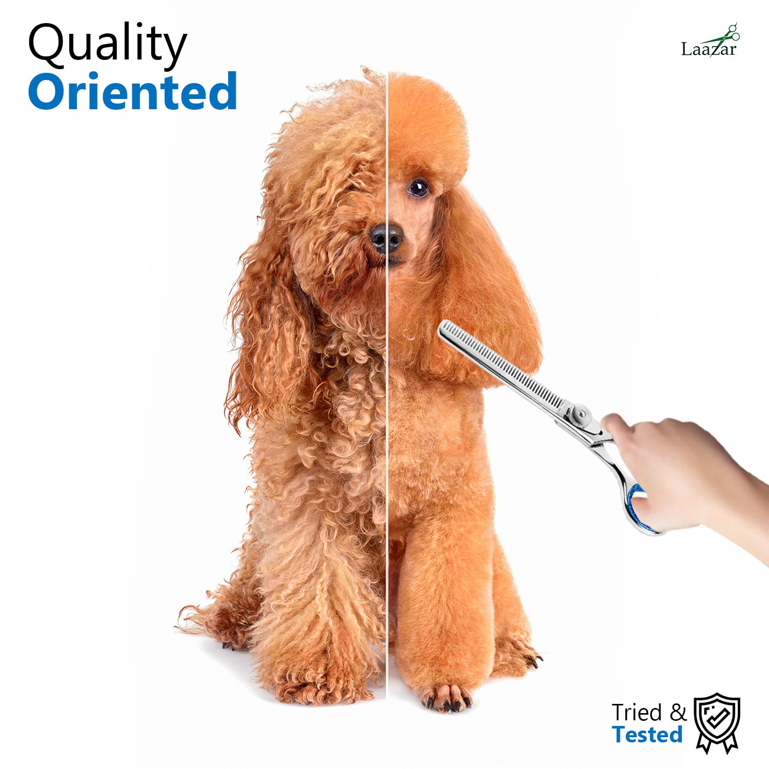 Laazar Pro Shears Thinning Pet Grooming Shear - 6.5 42 Teeth Scissors For Dogs Cats And Pets