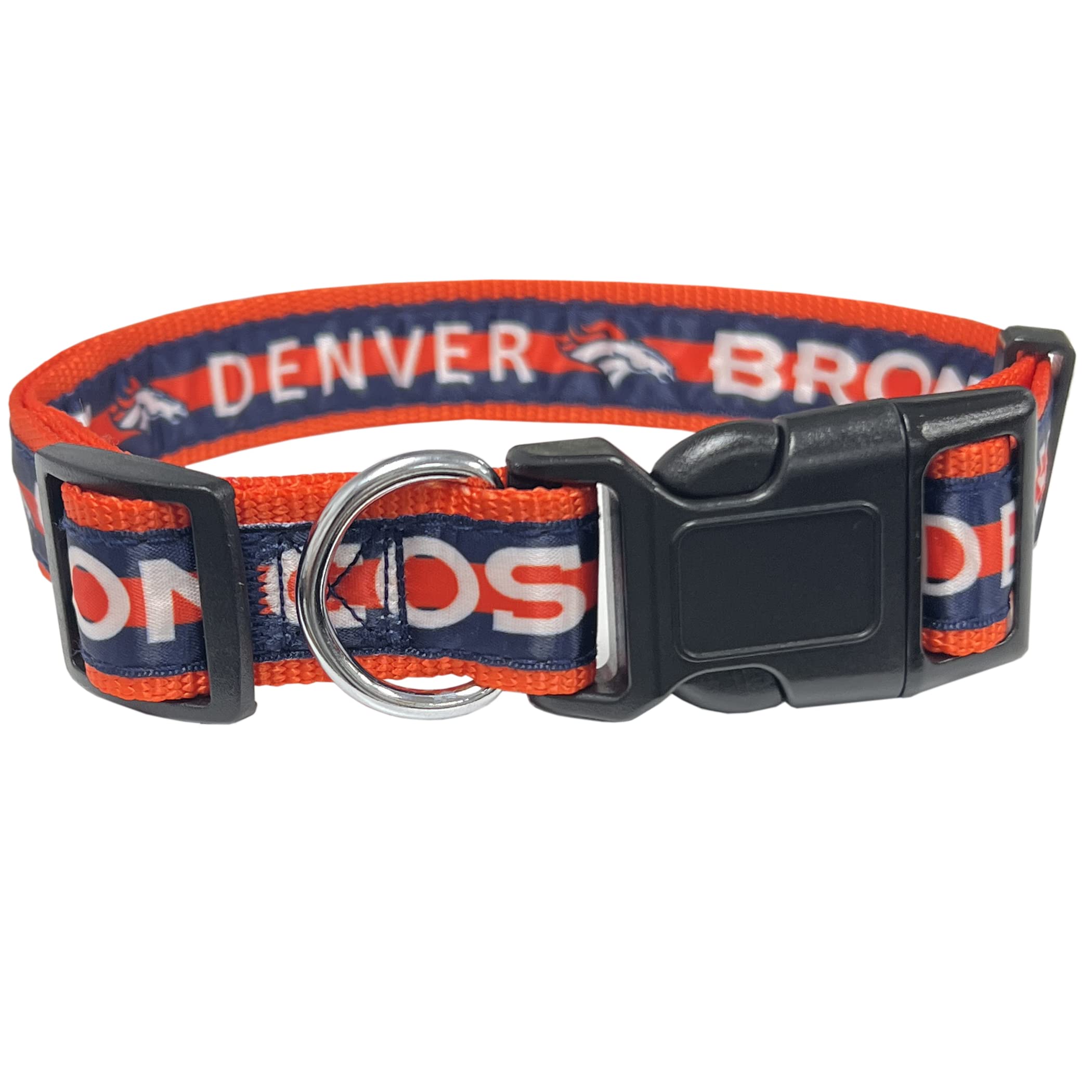 Pets First NFL Denver Broncos Licensed PET COLLAR, Small - Heavy-Duty, Strong, and Durable Dog Collar. Available in 31 Football 