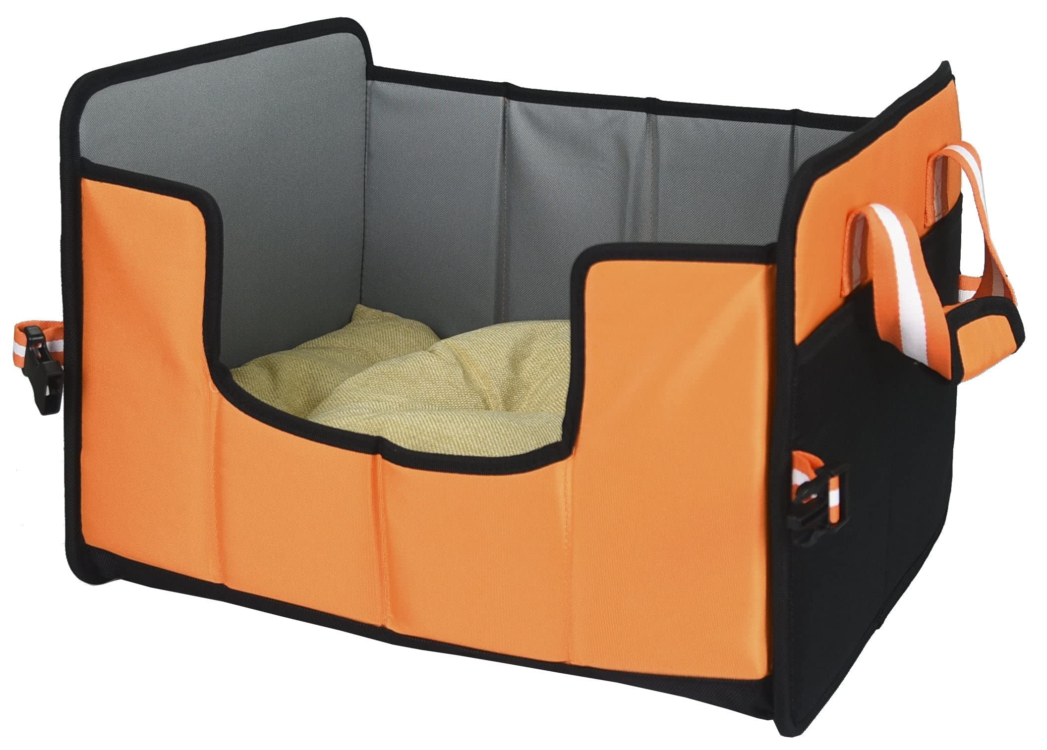 Pet Life Travel-Nest Folding Travel Cat and Dog Bed, LG, Orange