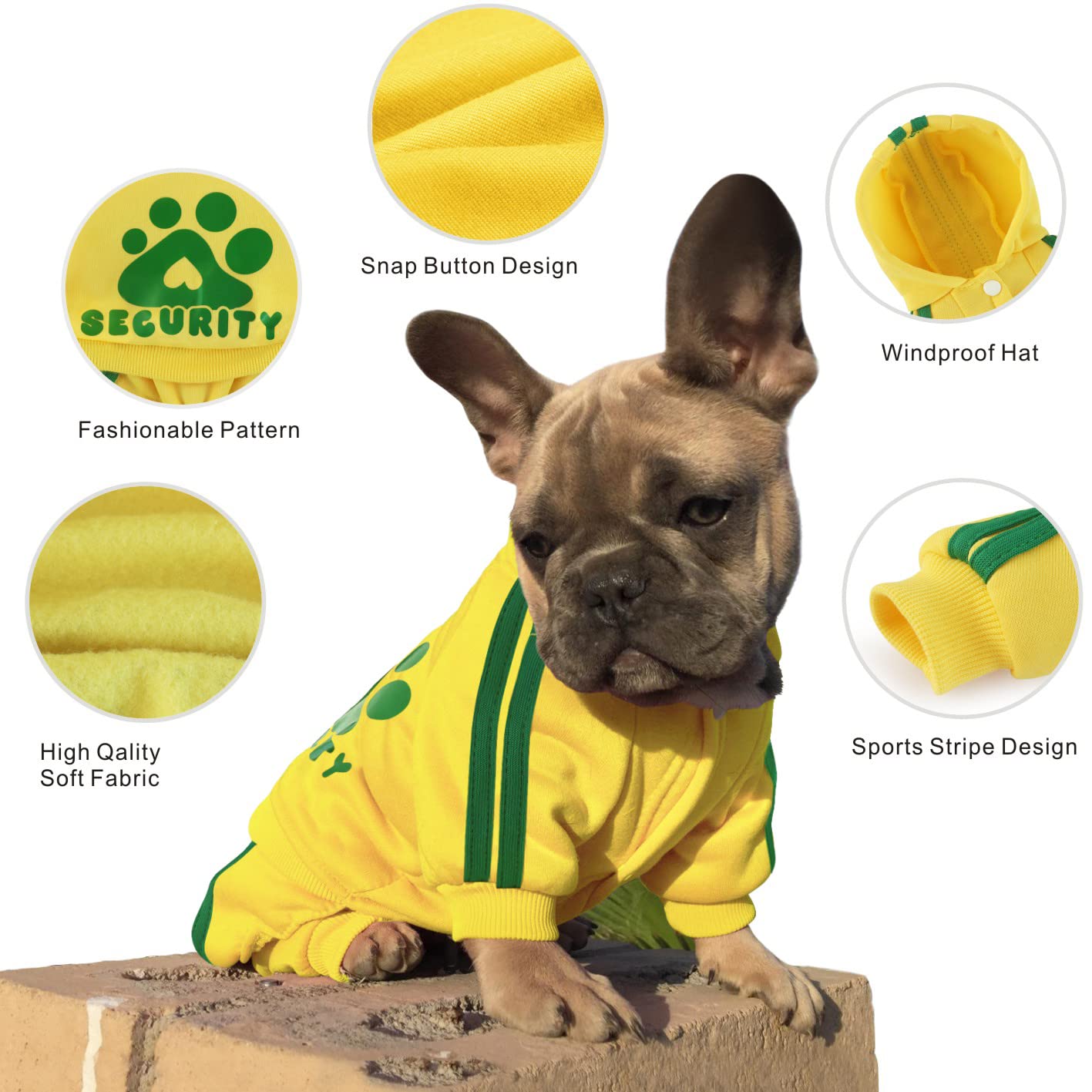 Otunrues Dog Hoodie Security Clothes 4 Legs Jumpsuit Sweatshirt Hoodies Soft & Warm Dog Outfit Pullover Dog Winter Clothes Sweat