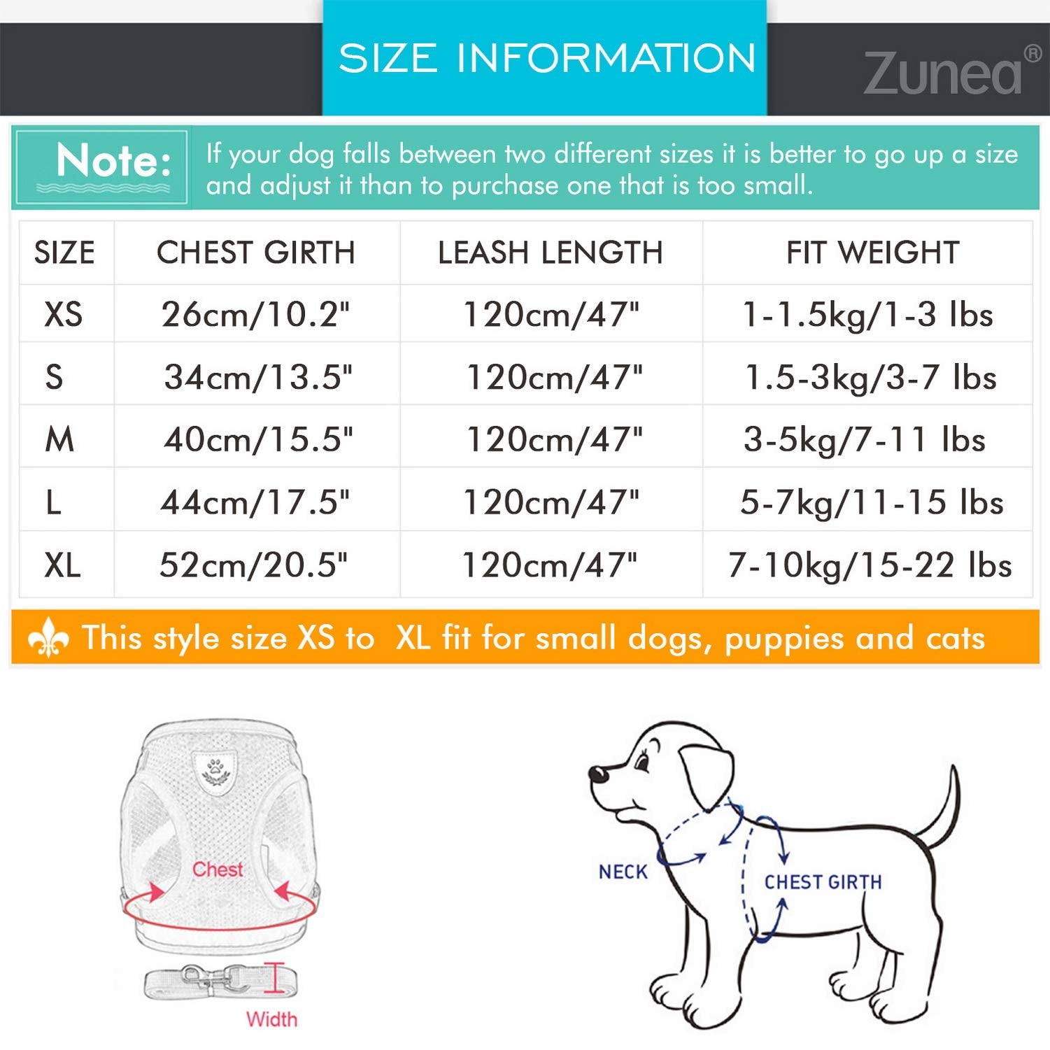 Zunea Small Dog Harness and Leash Set No Pull Adjustable Reflective Step-in Puppy Boy Girl Vest Harnesses Soft Corduroy Mesh Pad