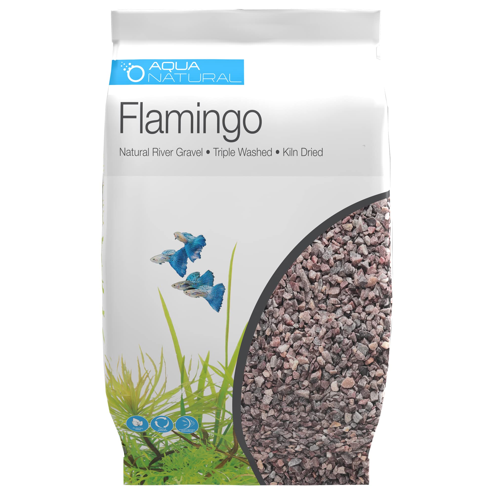 Aqua Natural Flamingo 10Lb Gravel Substrate For Aquascaping, Aquariums, Vivariums And Terrariums 4-6Mm, Rose Pink