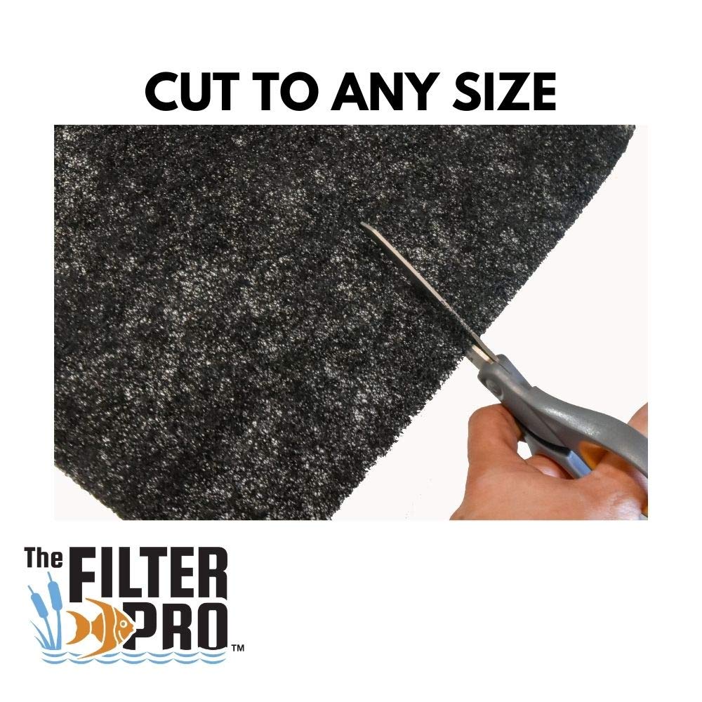The Filter Pro Black Coarse Filter Media, 1.25 Thick, 12 x 12 Pads, 5 Pack, Perfect for Aquariums, Ponds or Water Gardens, Made