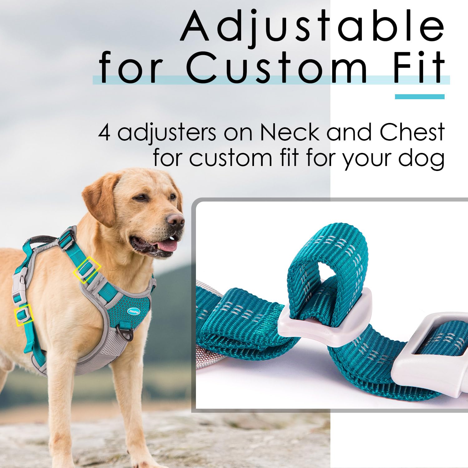 Thinkpet No Pull Harness For Small Medium Large Dogs, Reflective Padded Vest With Handle, Adjustable Star Style