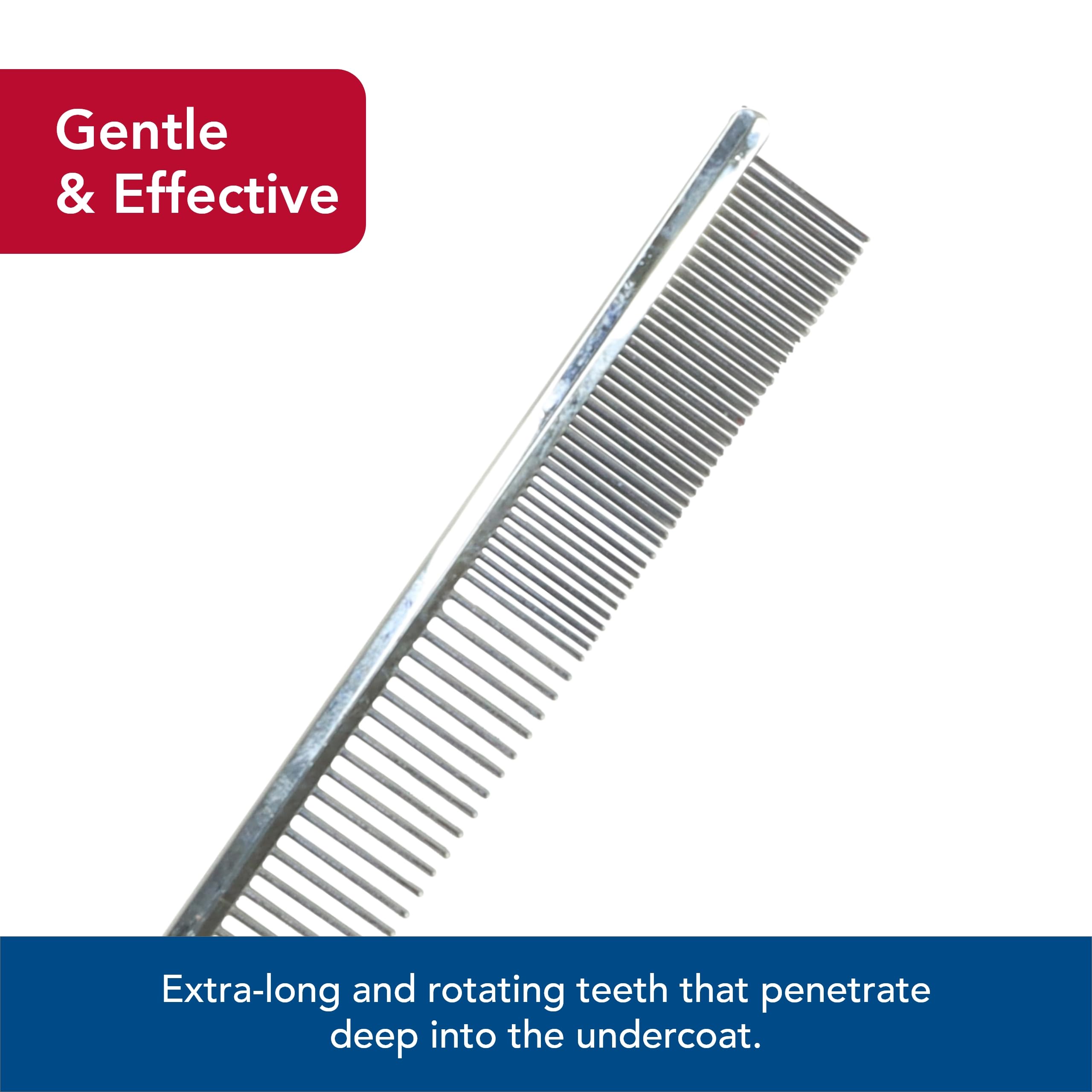 Coastal Pet Safari Dog Grooming Combs For Medium And Fine Coats - Undercoat Rake For Fine Coats - For Small, Medium Or Large Dogs - 4 1/2'