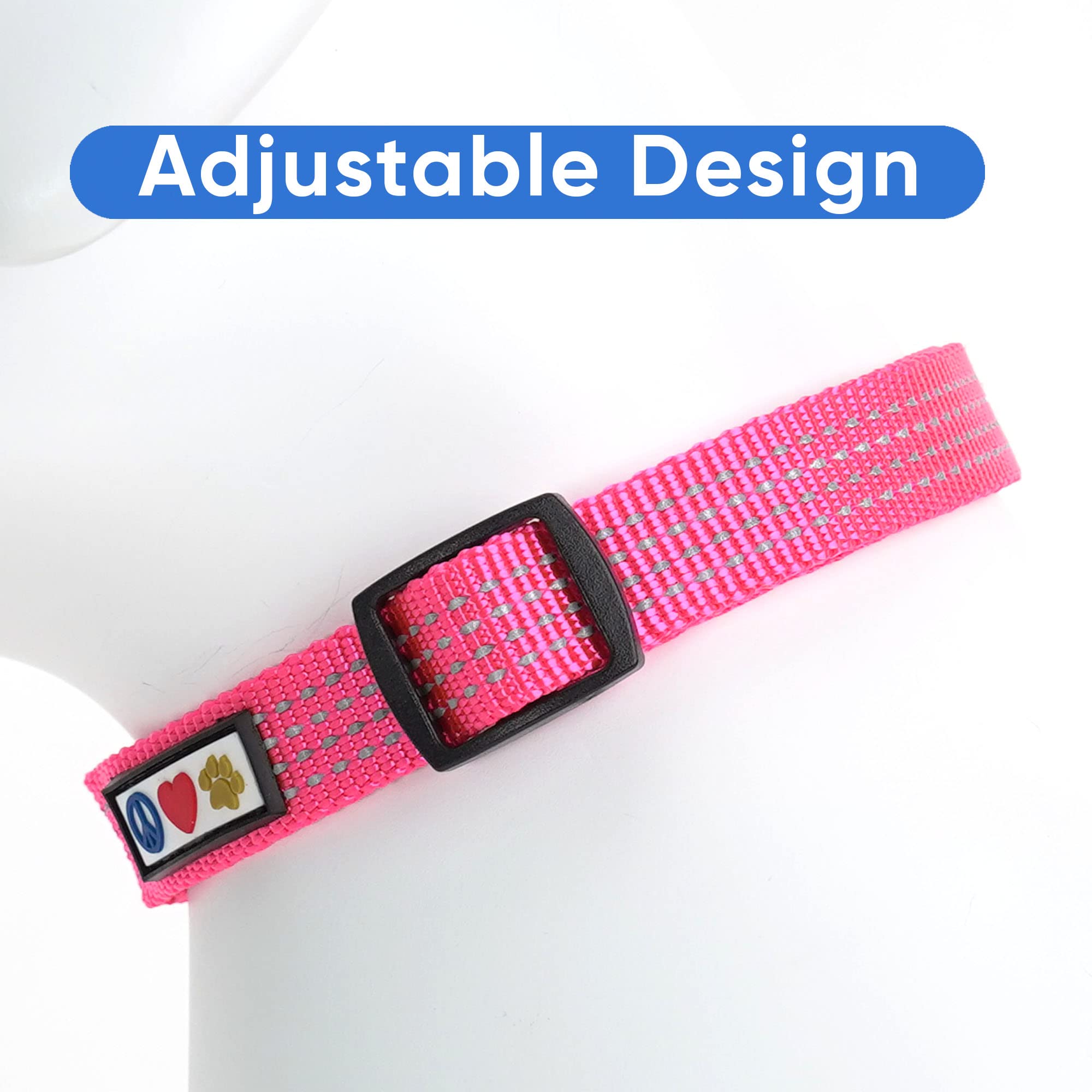 Pawtitas Reflective Dog Collar Adjustable Dog Collars For Small Dogs Puppy Collar Extra Small Dog Collar Pink Dog Collar