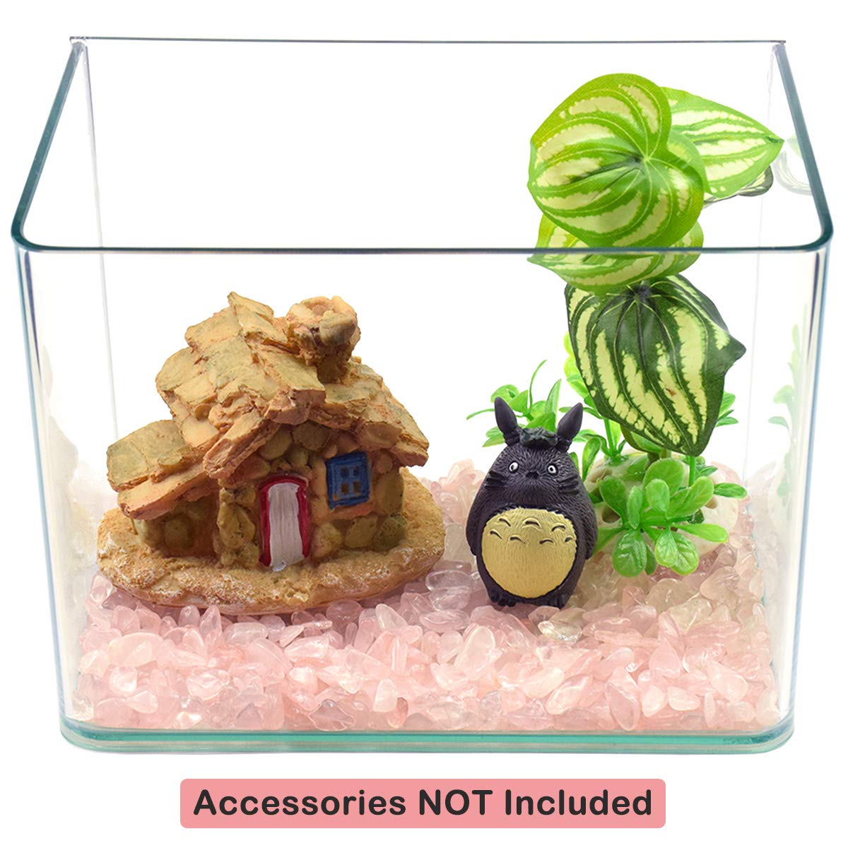 Wayber 1 Lb/460G Natural Pink Quartz Crystal Stones Irregular Aquarium Pebbles Rock Sands For Turtle Tank/Succulent Plants/Vase