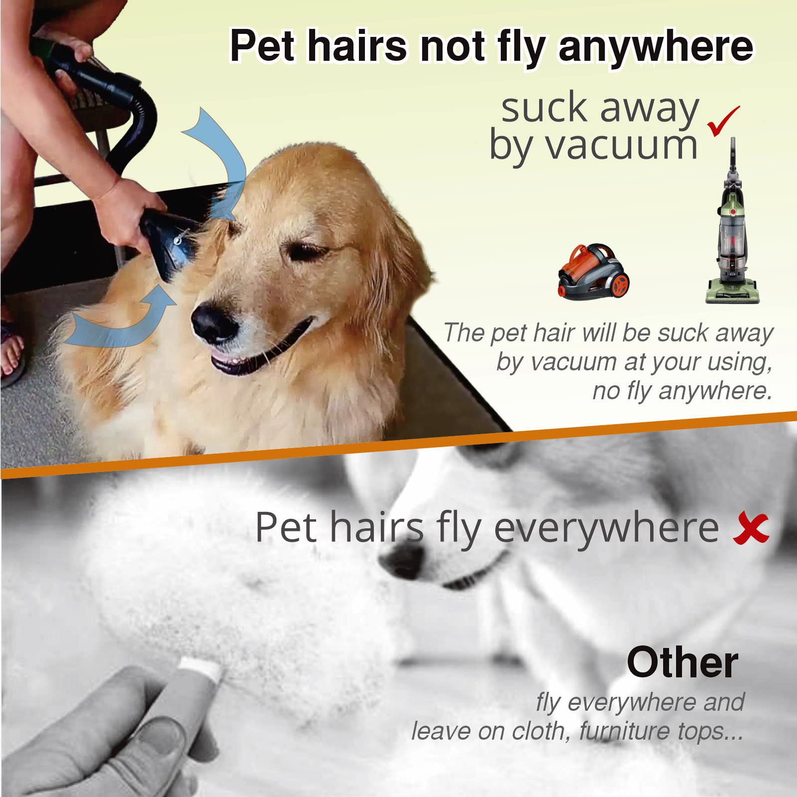 Gforest Pet Vacuum Grooming Comb Brush for Dogs & Cats, Plastic, Black, 1 Count, Model SK-PET-ZW-17