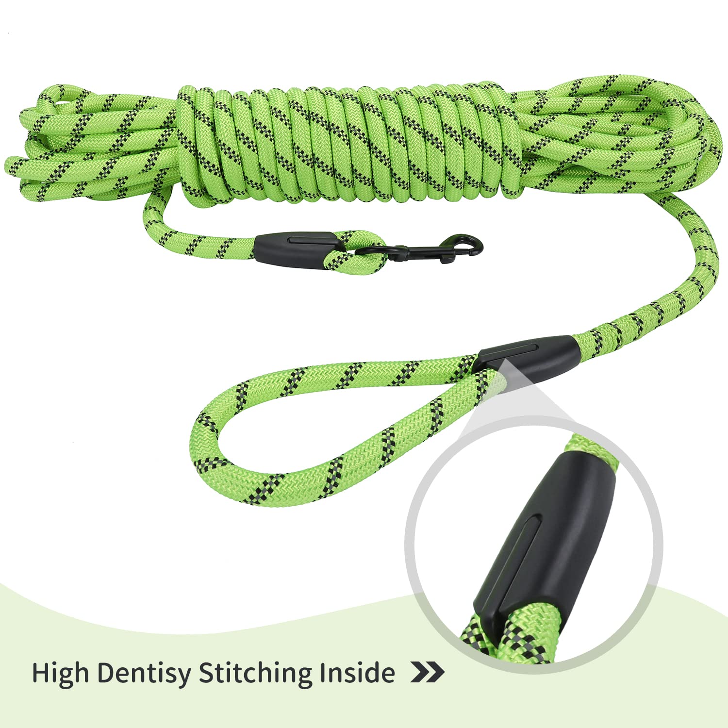 Long Dog Leash For Training 20Ft-Reflective Nylon Rope With Swivel Hook-Recall Agility Lead For Large Small Medium Dogs Outside
