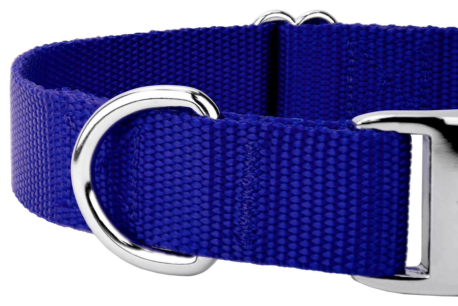 Country Brook Design - Vibrant 30+ Color Selection - Premium Nylon Dog Collar With Metal Buckle (Large, 1 Inch, Bright Royal Blu
